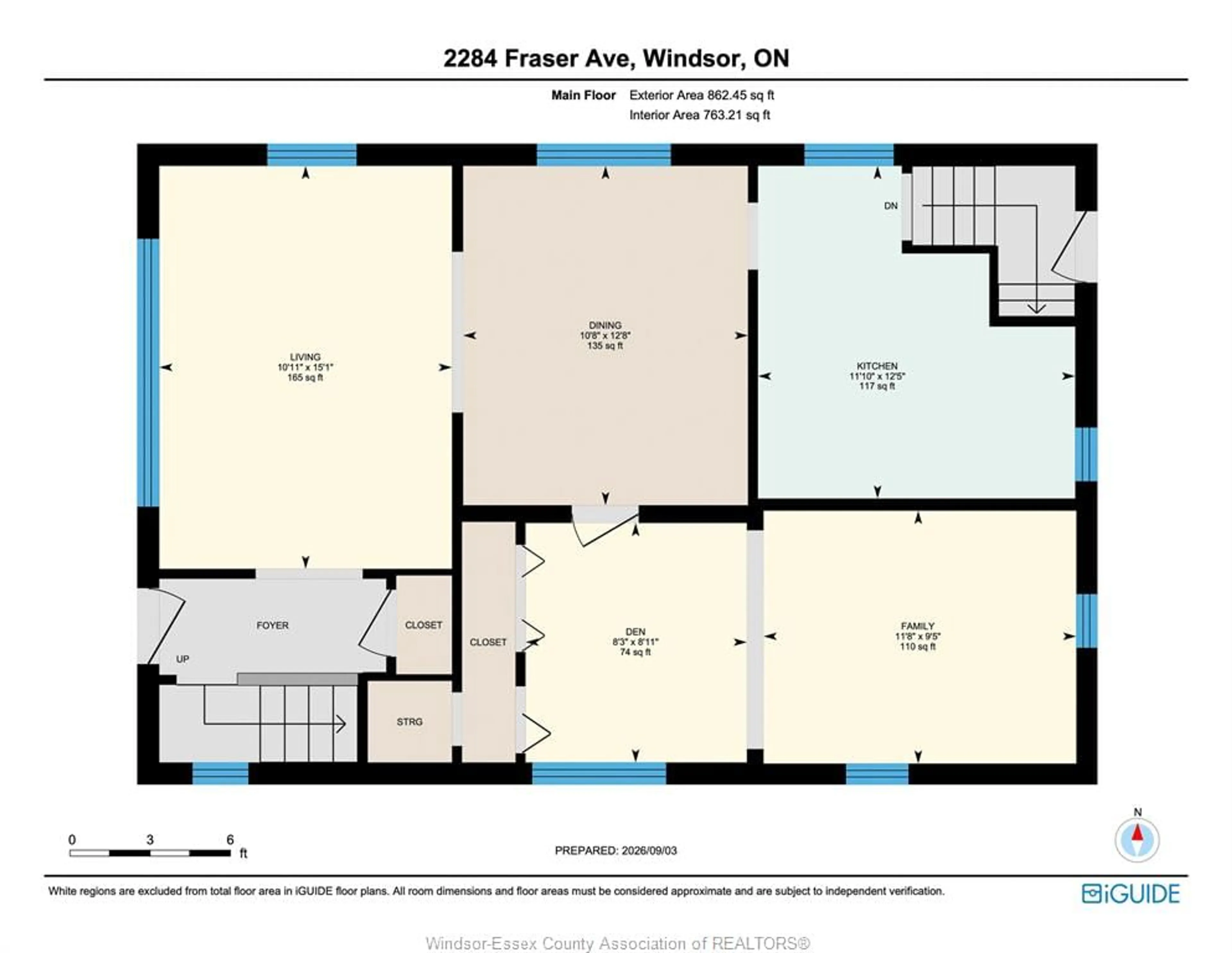 Floor plan for 2284 Fraser Ave, Windsor Ontario N8X 3Z7