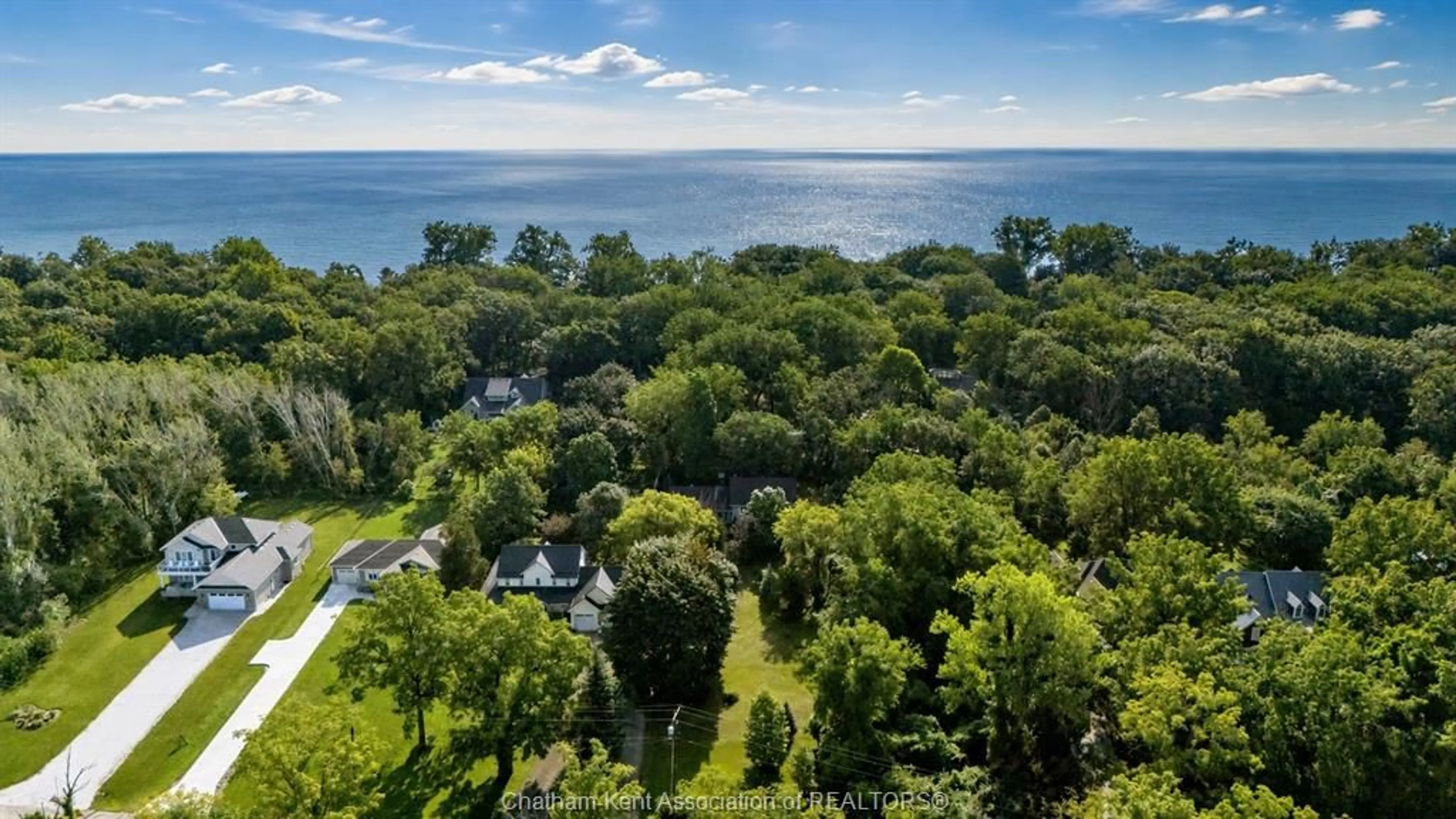 A pic from outside/outdoor area/front of a property/back of a property/a pic from drone, water/lake/river/ocean view for 11706 Rose Beach Line, Morpeth Ontario N0P 1X0