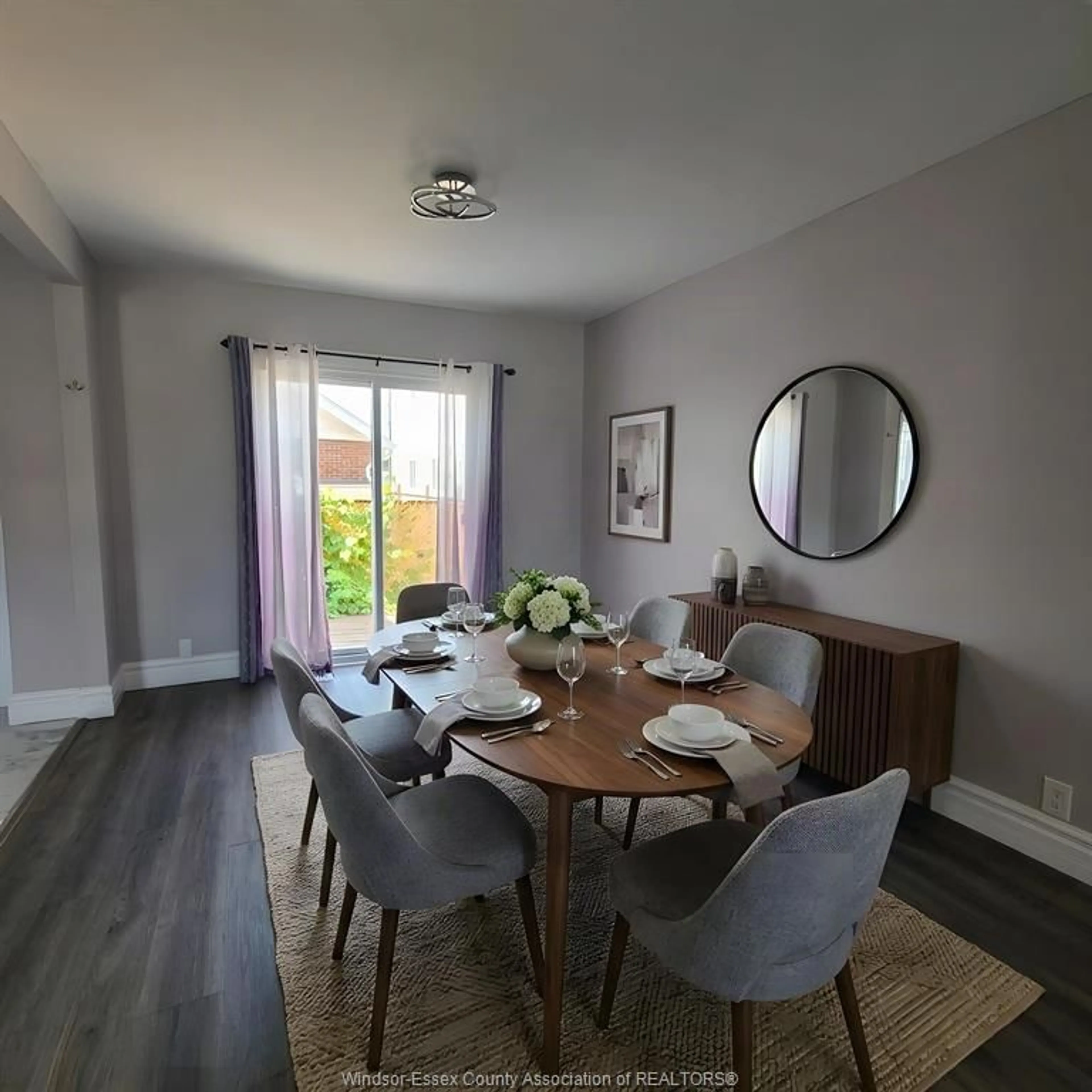 Dining room, wood/laminate floor for 1165 Elm Ave, Windsor Ontario N9A 5J1