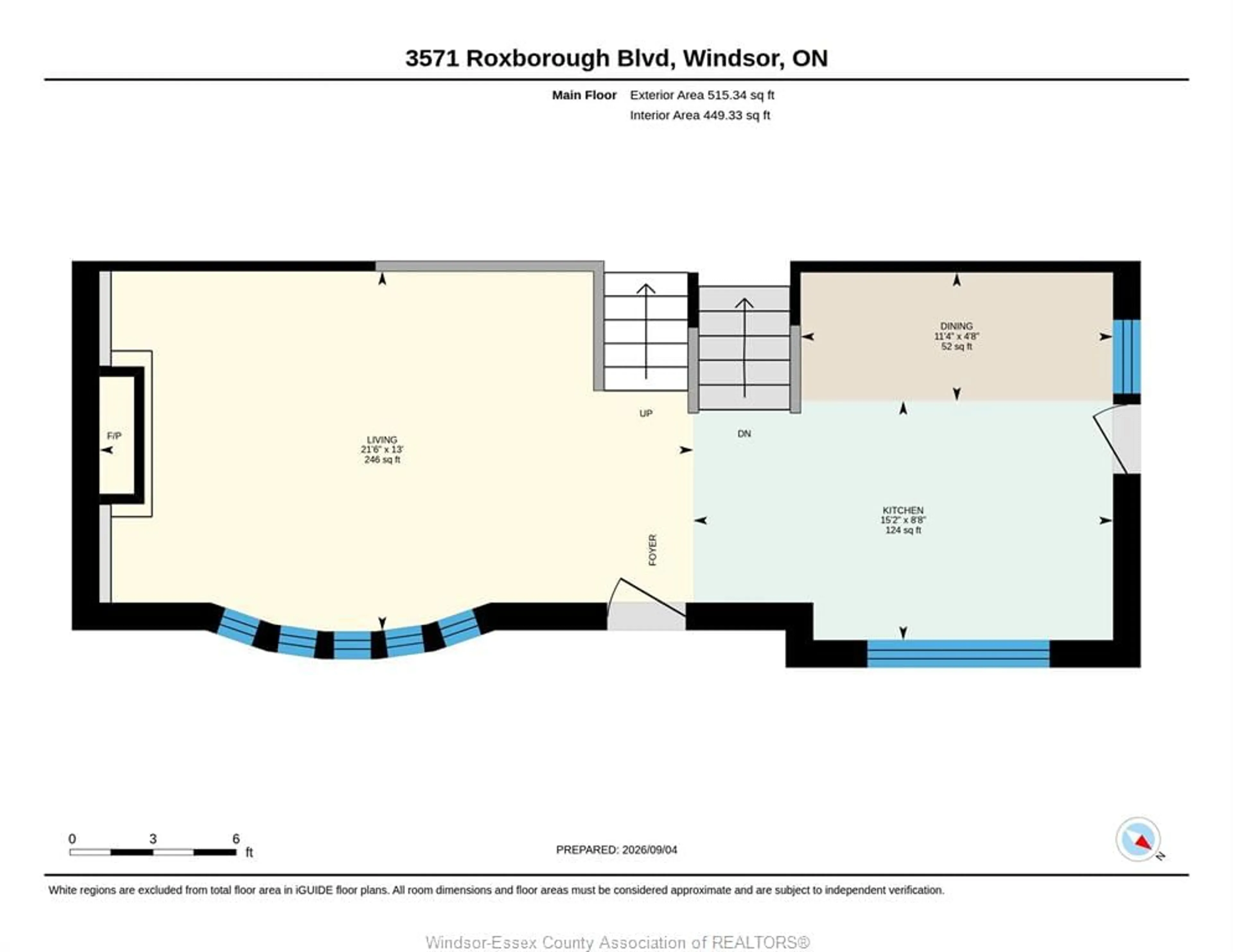 Floor plan for 3571 ROXBOROUGH, Windsor Ontario N9E 3A3