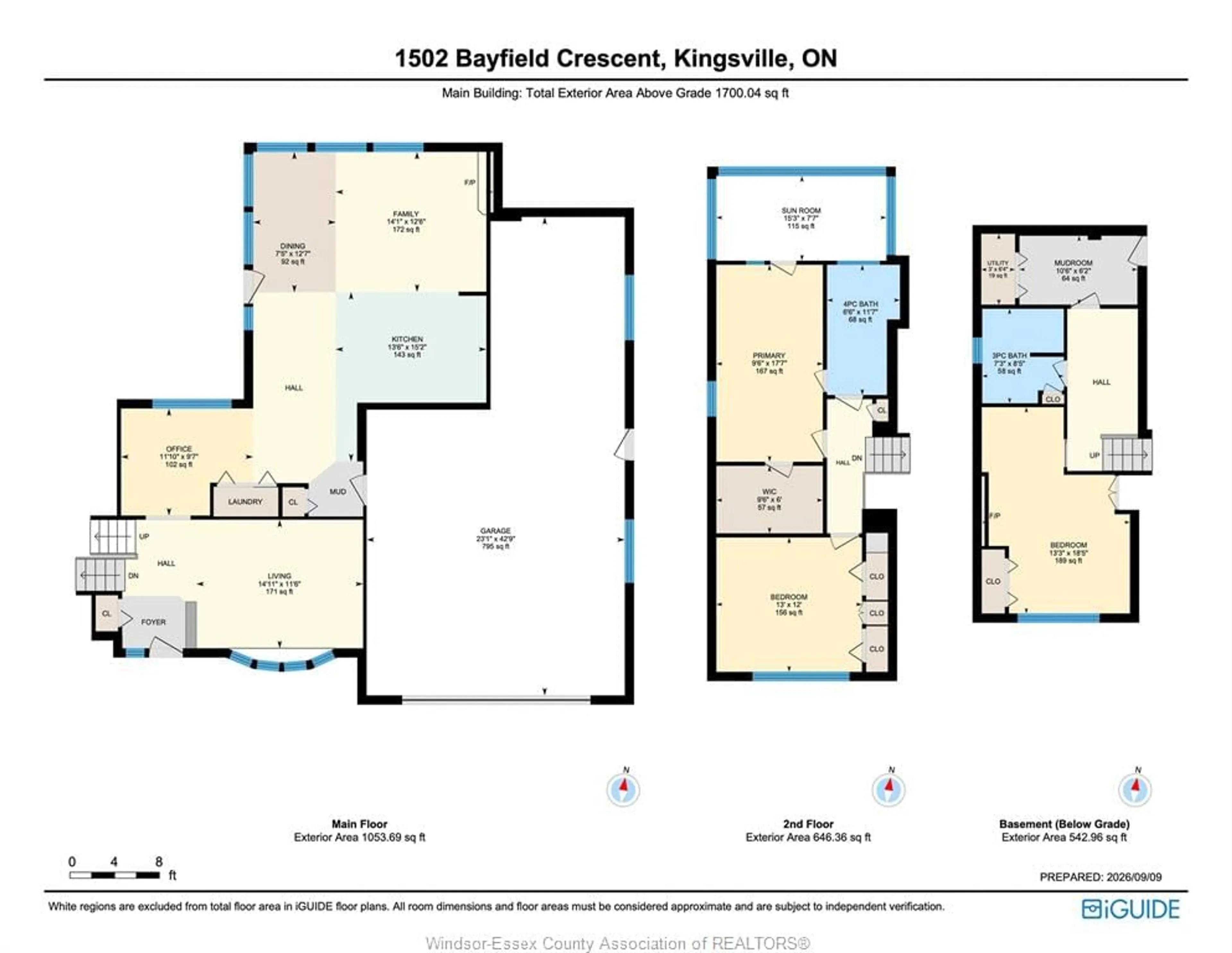 Floor plan for 1502 Bayfield Cres, Kingsville Ontario N9Y 2X7