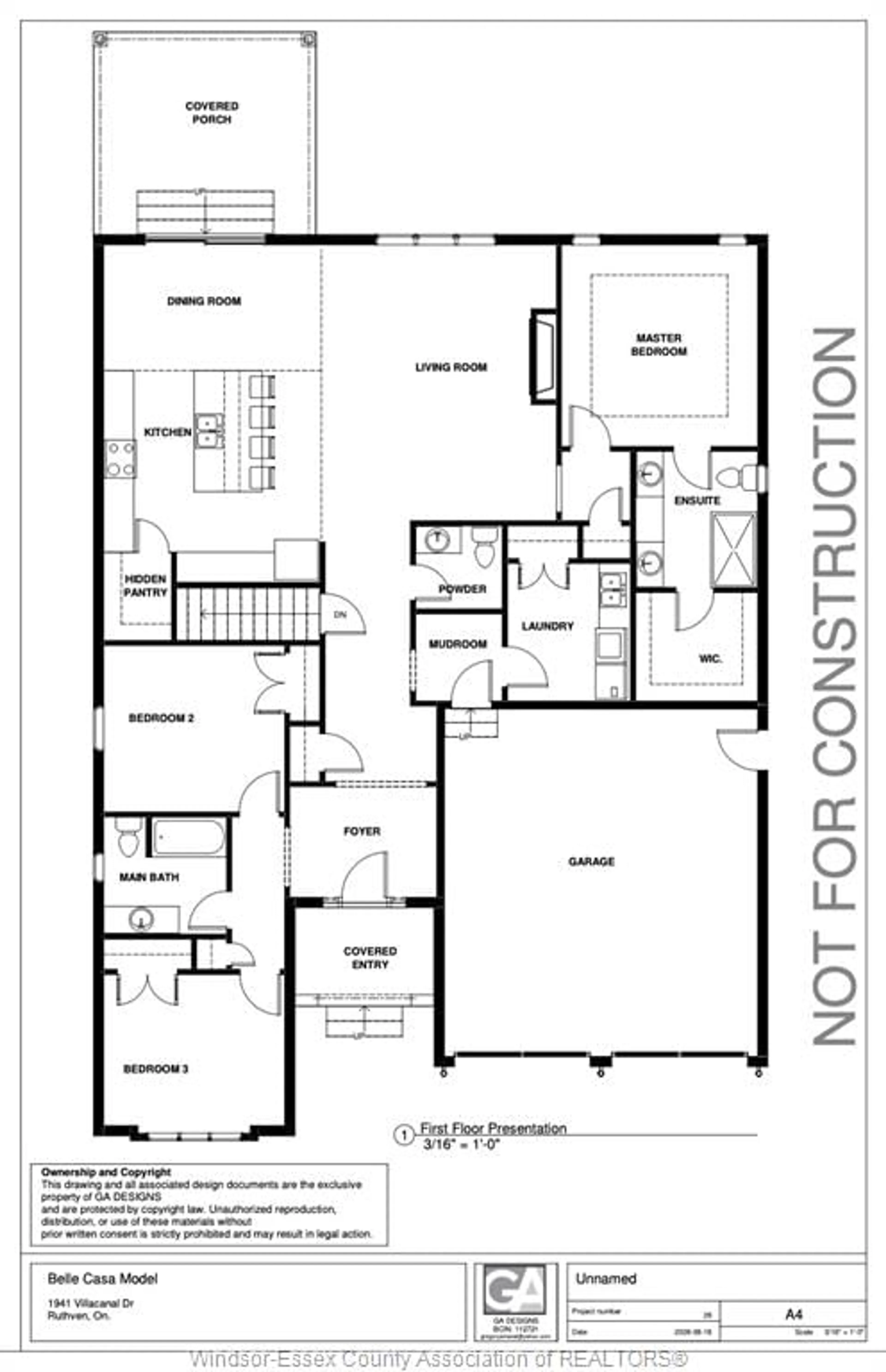Floor plan for 1920 SERENITY Lane, Kingsville Ontario N9Y 0G6