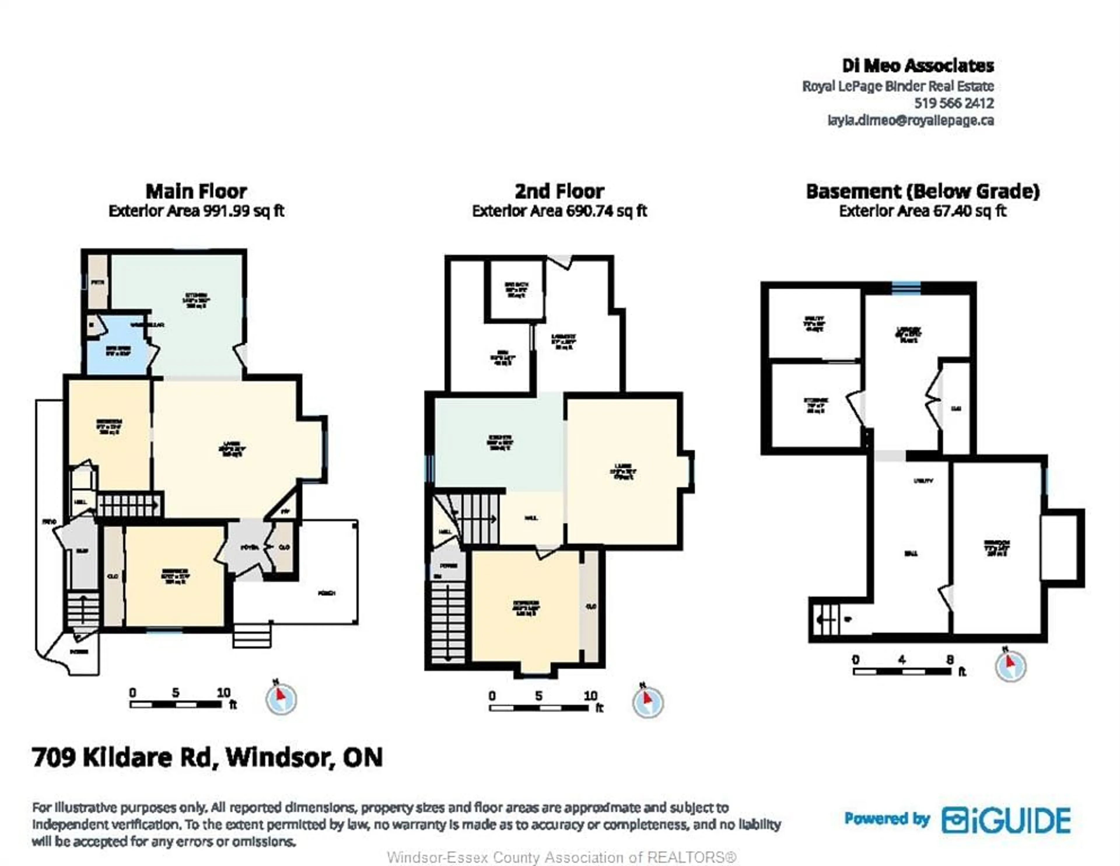 Floor plan for 709-711 KILDARE Rd, Windsor Ontario N8Y 3H1