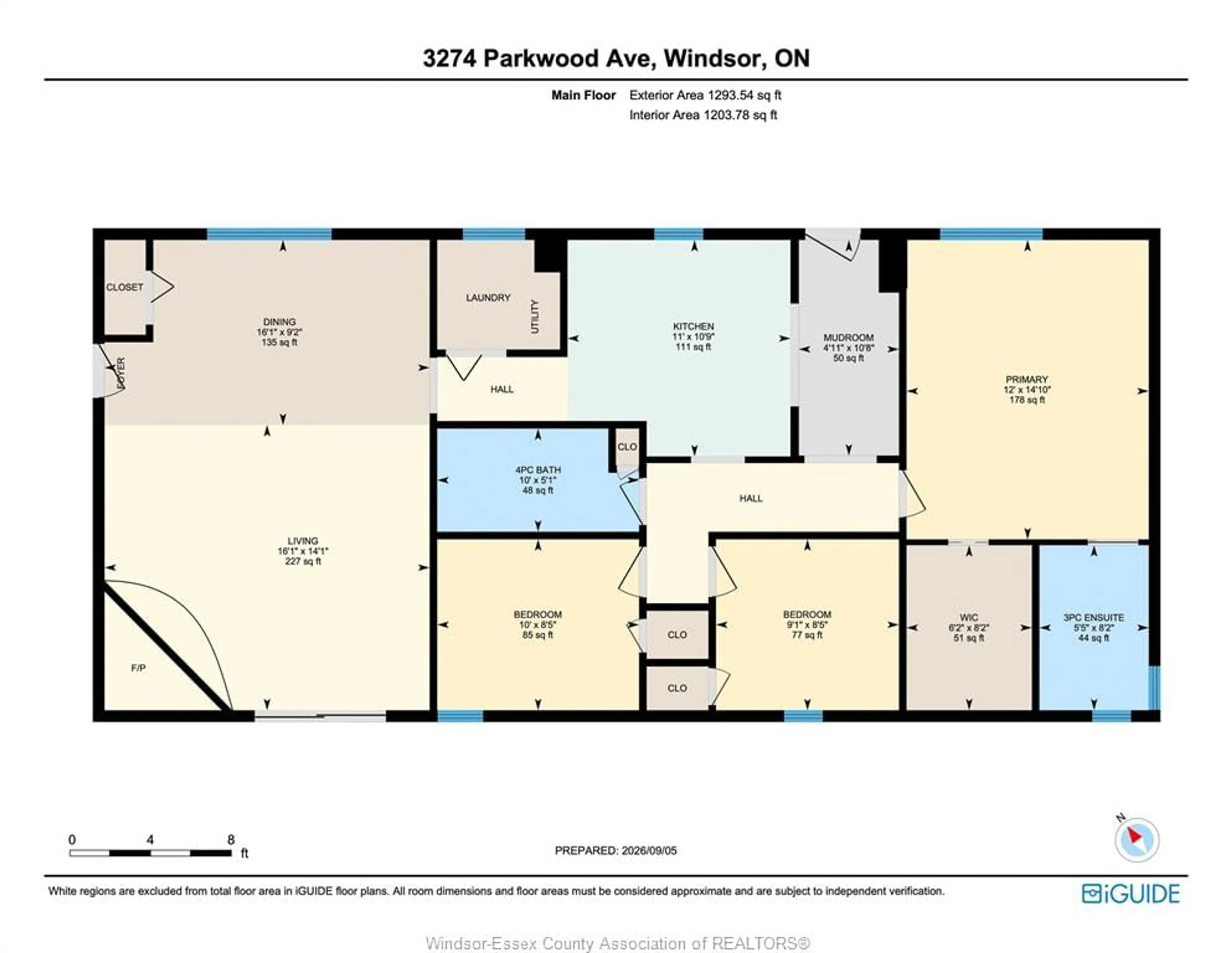 Floor plan for 3274 Parkwood Ave, Windsor Ontario N8W 2K8