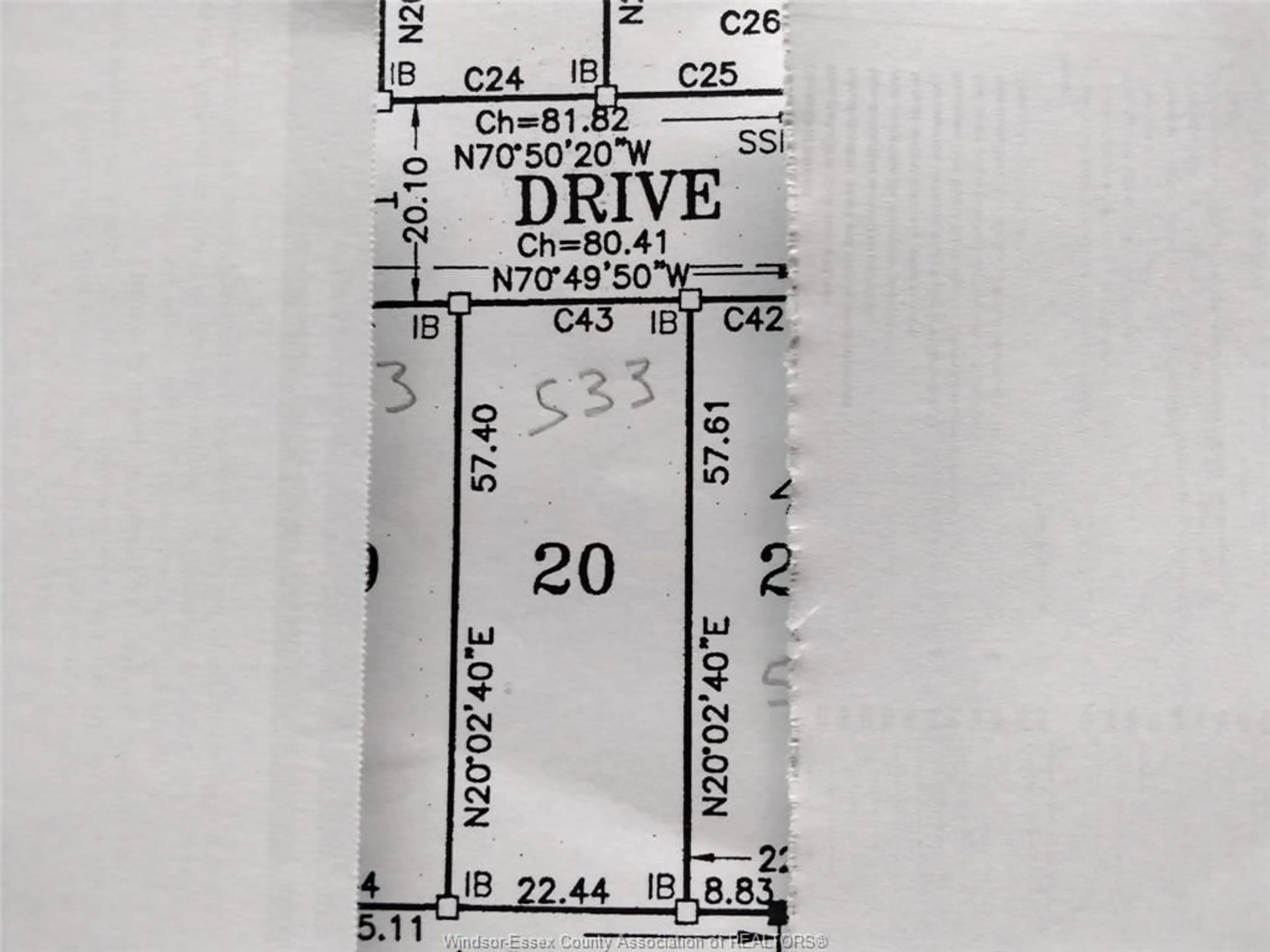 Picture of a map for V/L PALLIES #LOT 20, LaSalle Ontario N9J 0E7