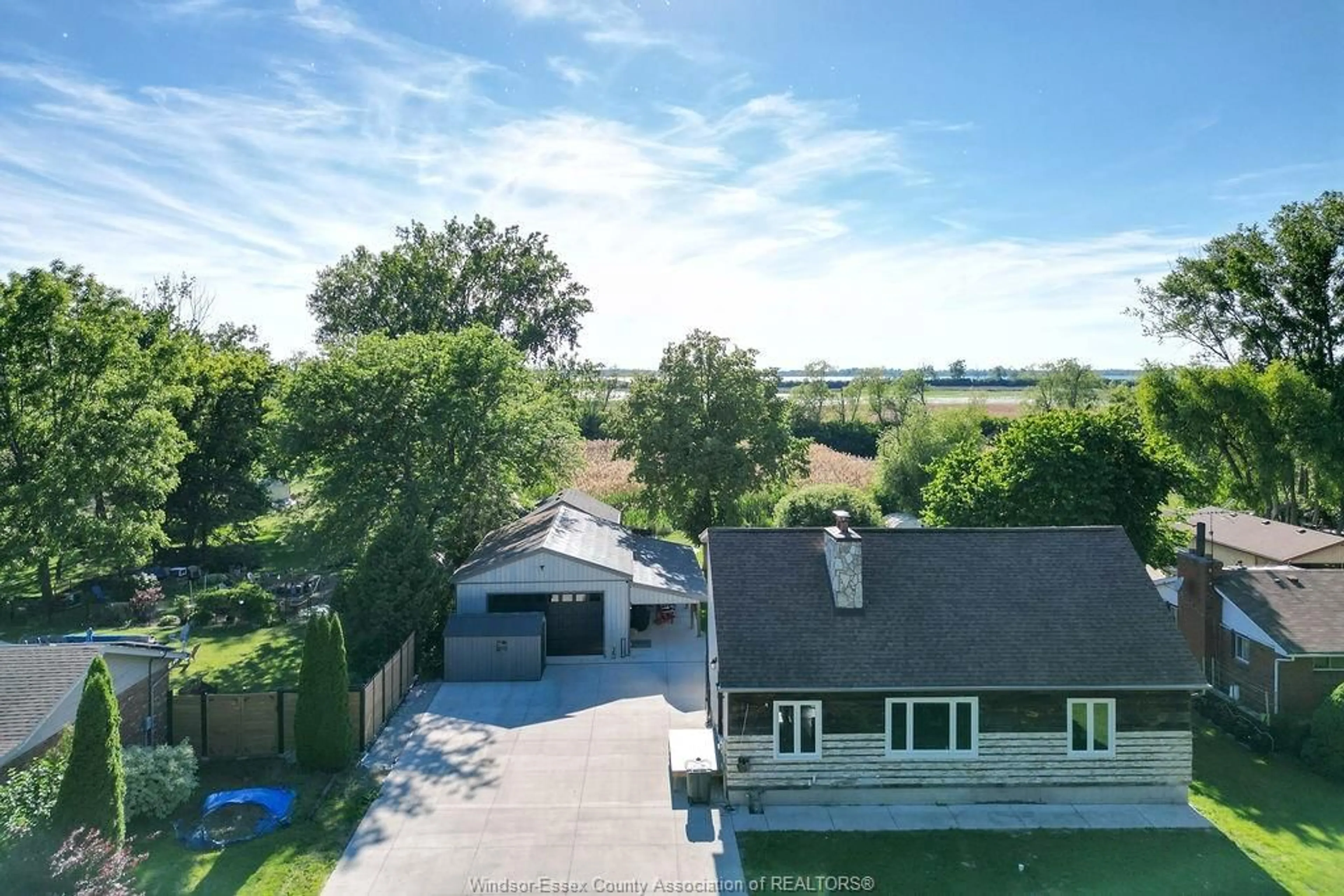 A pic from outside/outdoor area/front of a property/back of a property/a pic from drone, water/lake/river/ocean view for 2040 FRONT Rd, Amherstburg Ontario N9V 3R3