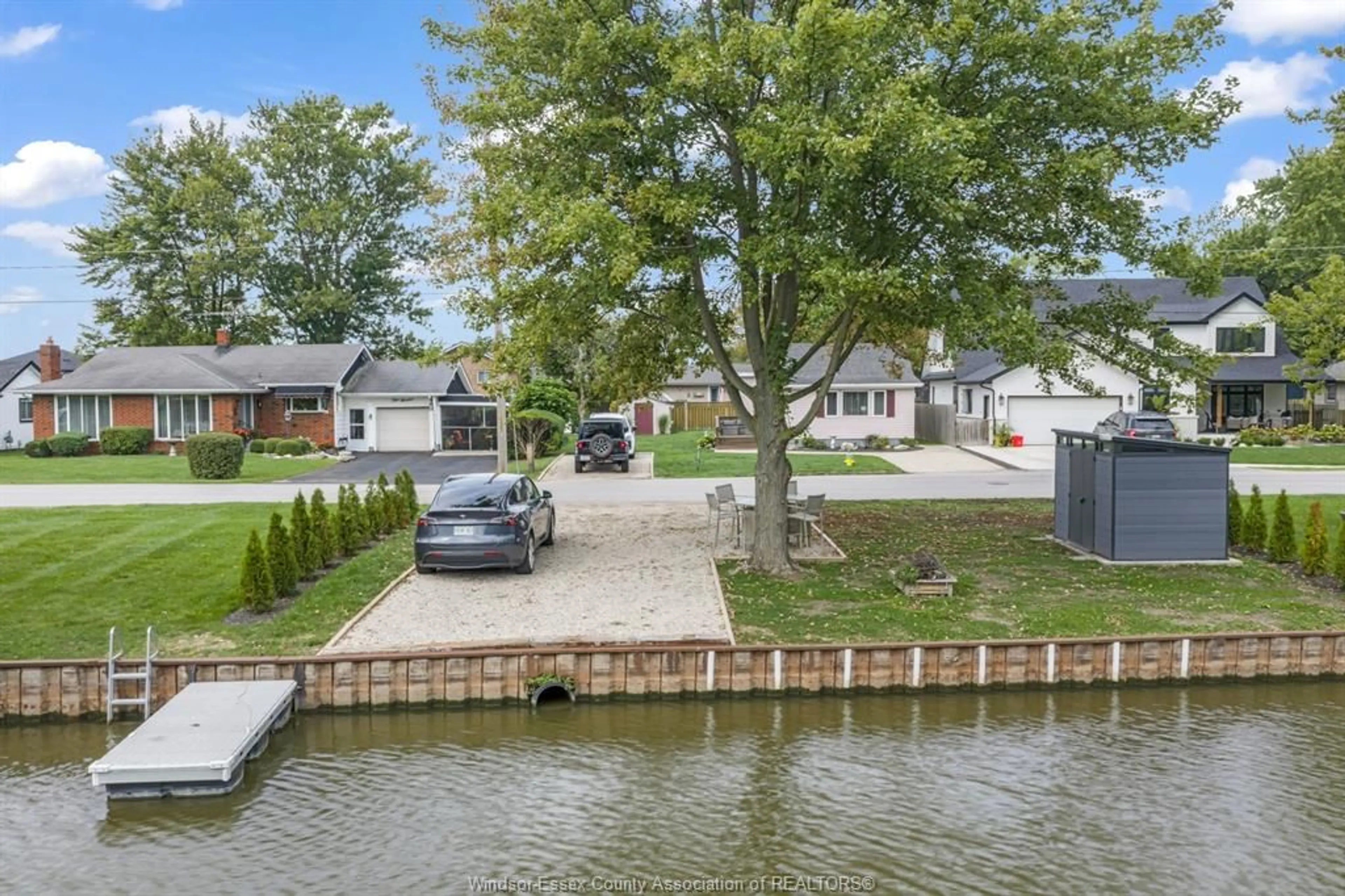 A pic from outside/outdoor area/front of a property/back of a property/a pic from drone, water/lake/river/ocean view for 396 WEST BELLE RIVER Rd, Lakeshore Ontario N0R 1A0