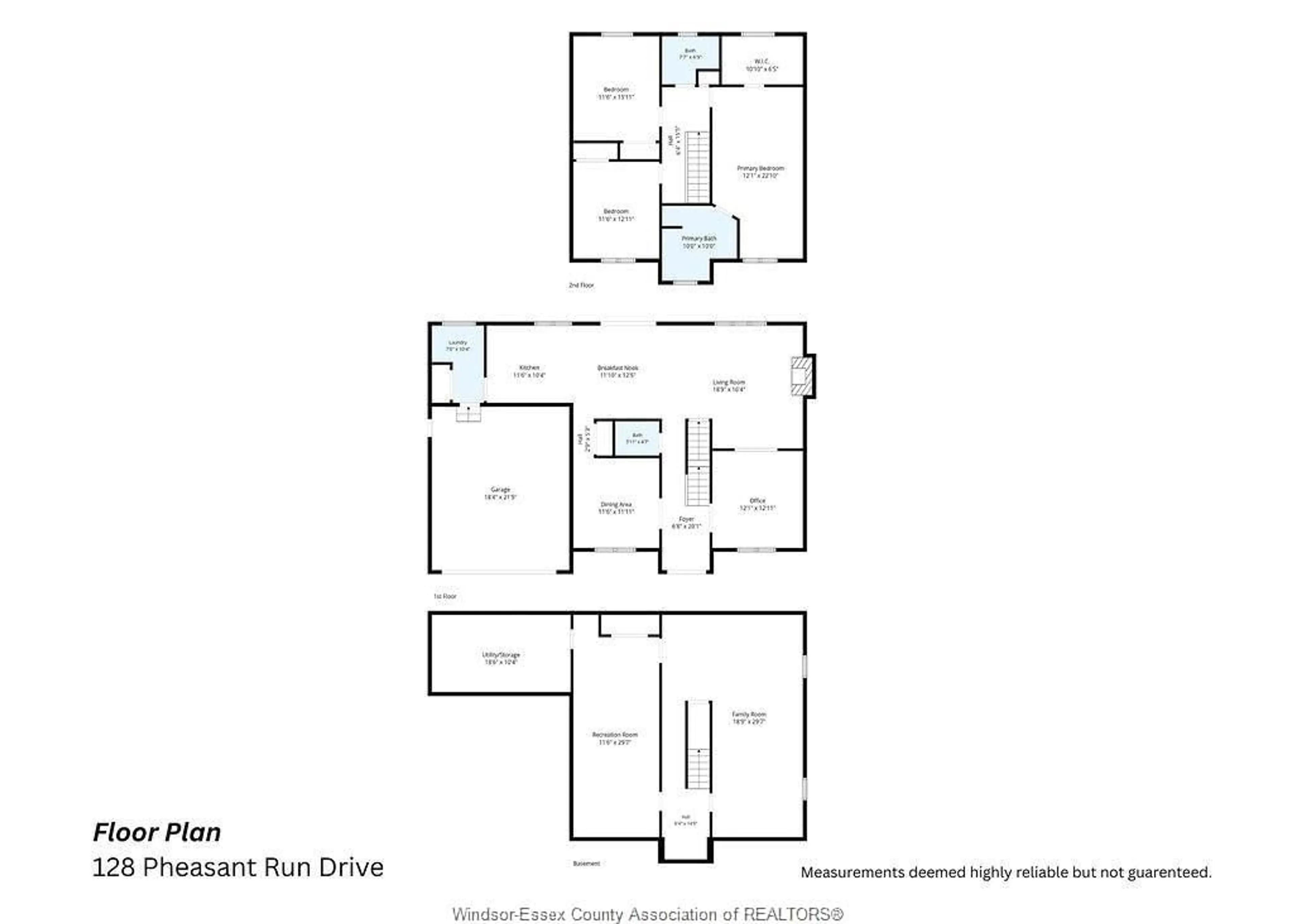 Floor plan for 128 Pheasant Run Dr, Lakeshore Ontario N8L 0Z7