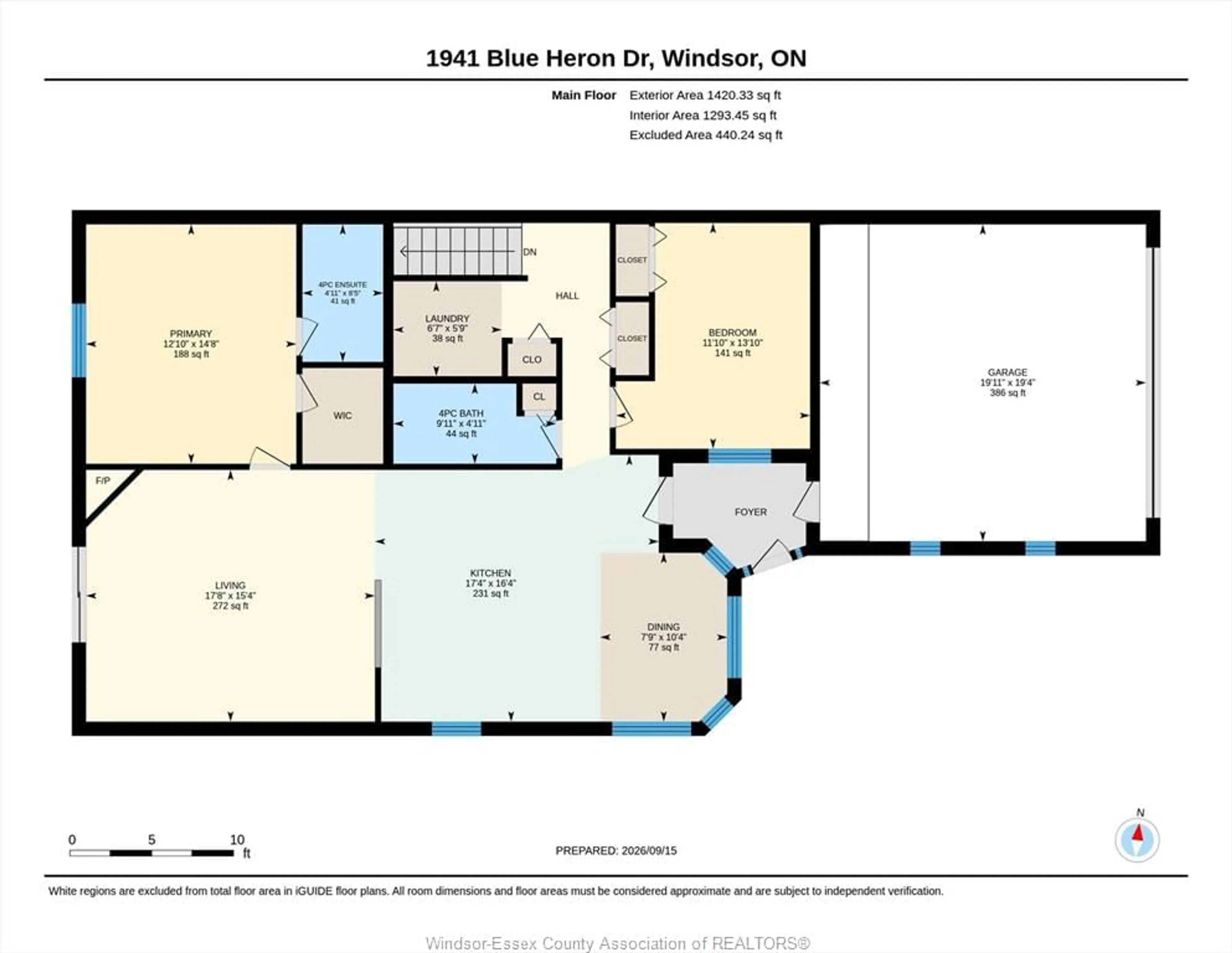 Floor plan for 1941 Blue Heron Dr, Windsor Ontario N8P 1P6