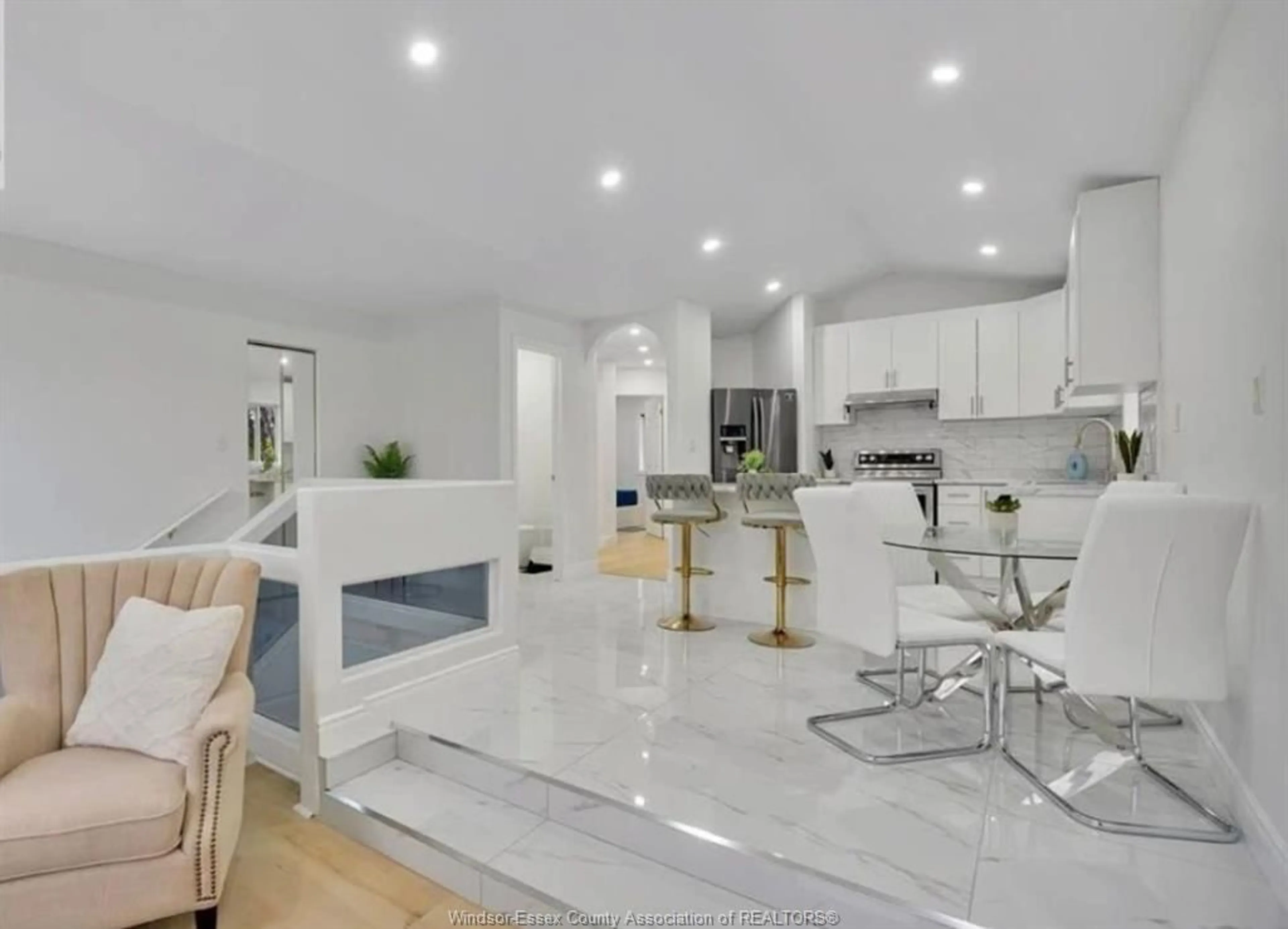 Open concept kitchen, ceramic/tile floor for 1443 CAMPBELL Ave, Windsor Ontario N9B 2K1