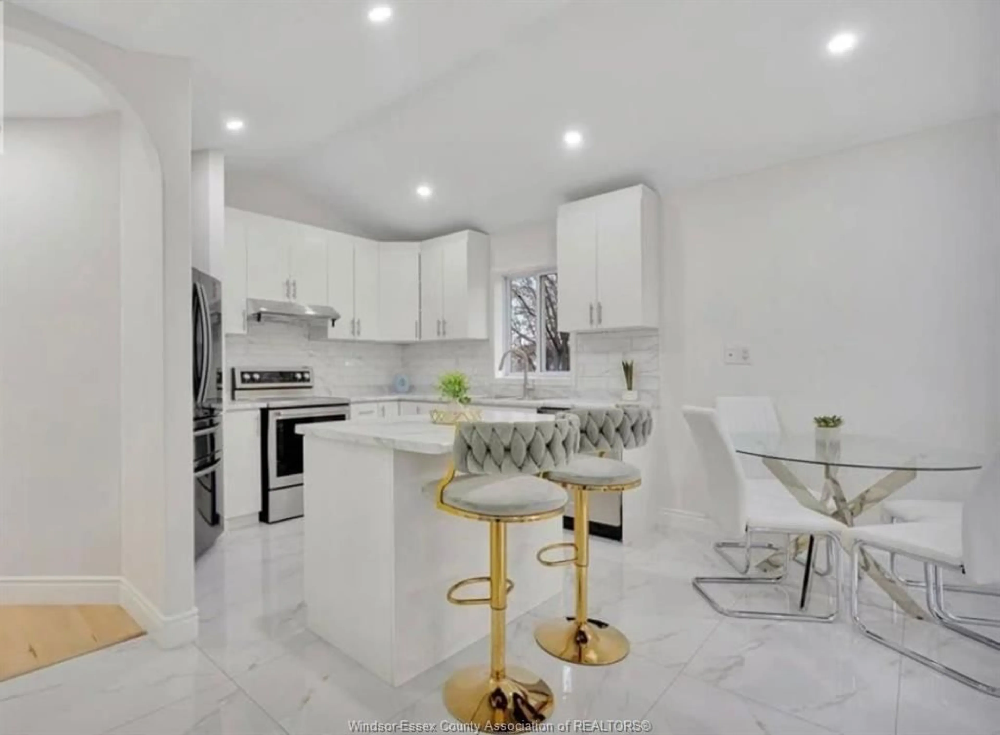 Open concept kitchen, ceramic/tile floor for 1443 CAMPBELL Ave, Windsor Ontario N9B 2K1
