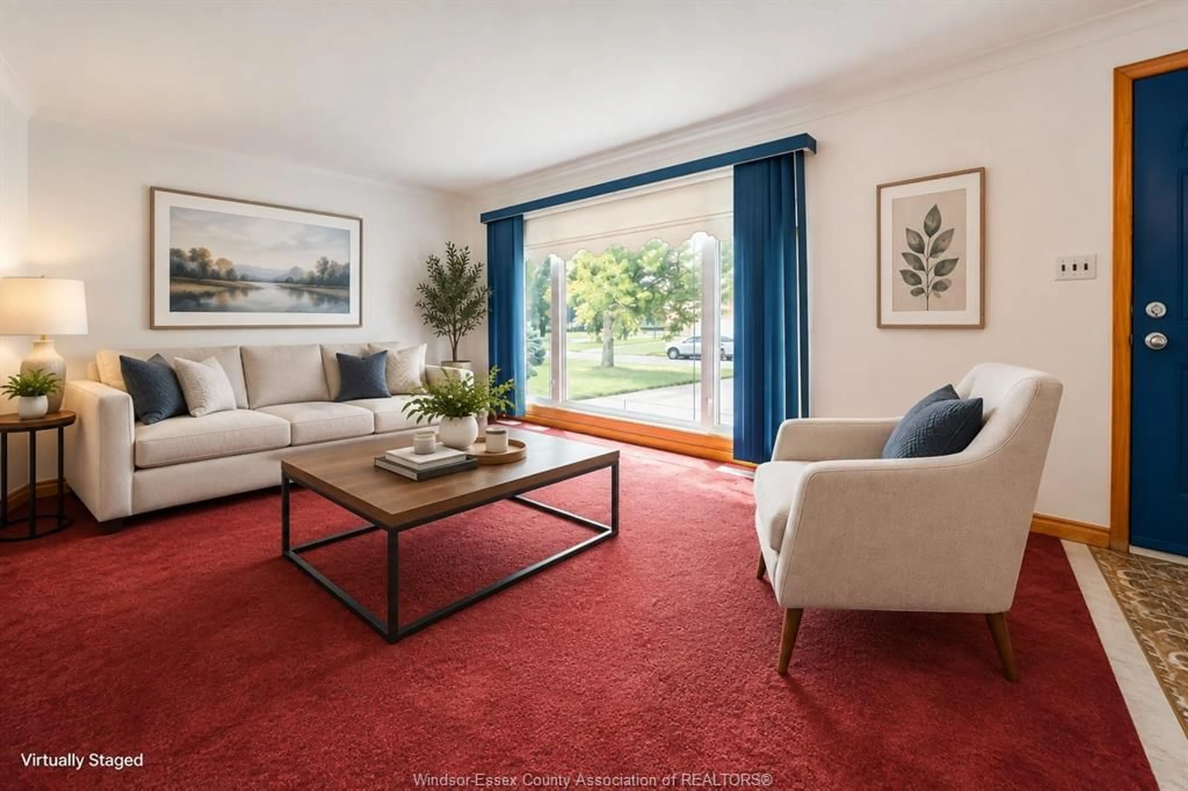 Living room with furniture, carpet floor for 1044 MARJORIE Dr, Windsor Ontario N8S 4A3