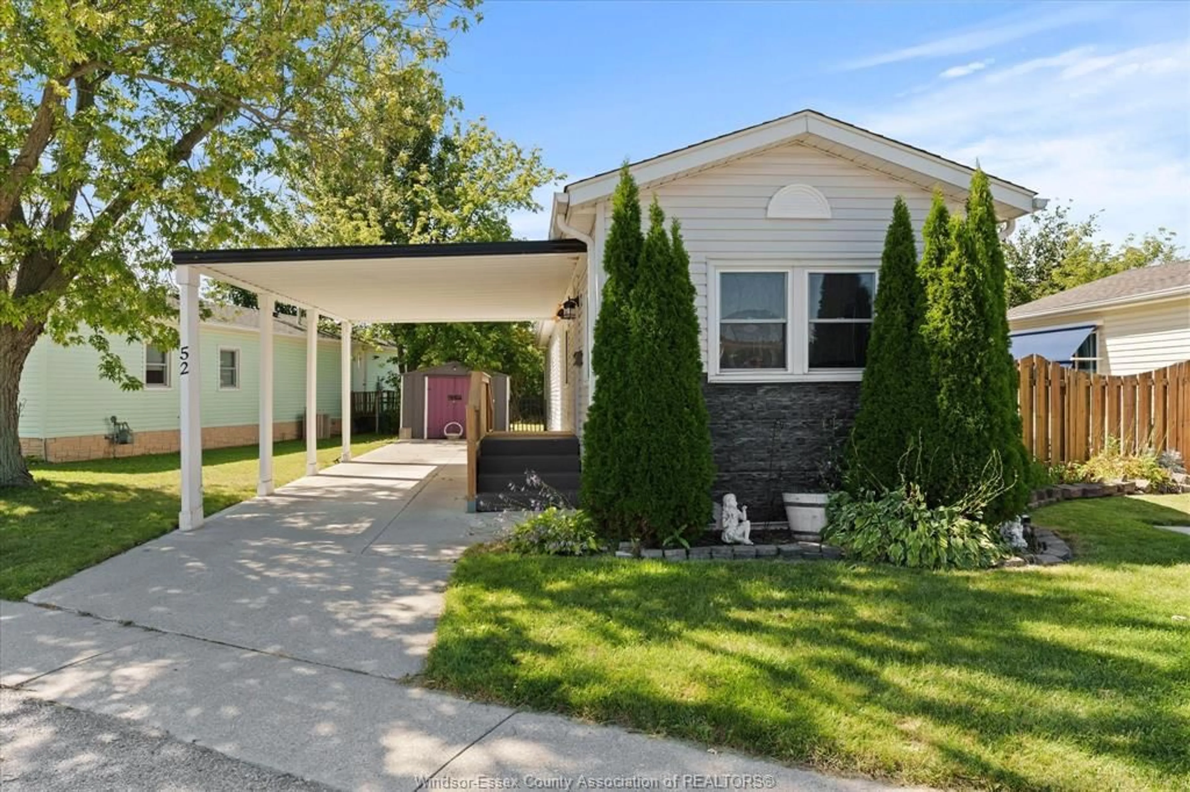 Home with vinyl exterior material, street for 52 PARKSIDE Dr, McGregor Ontario N0R 1J0