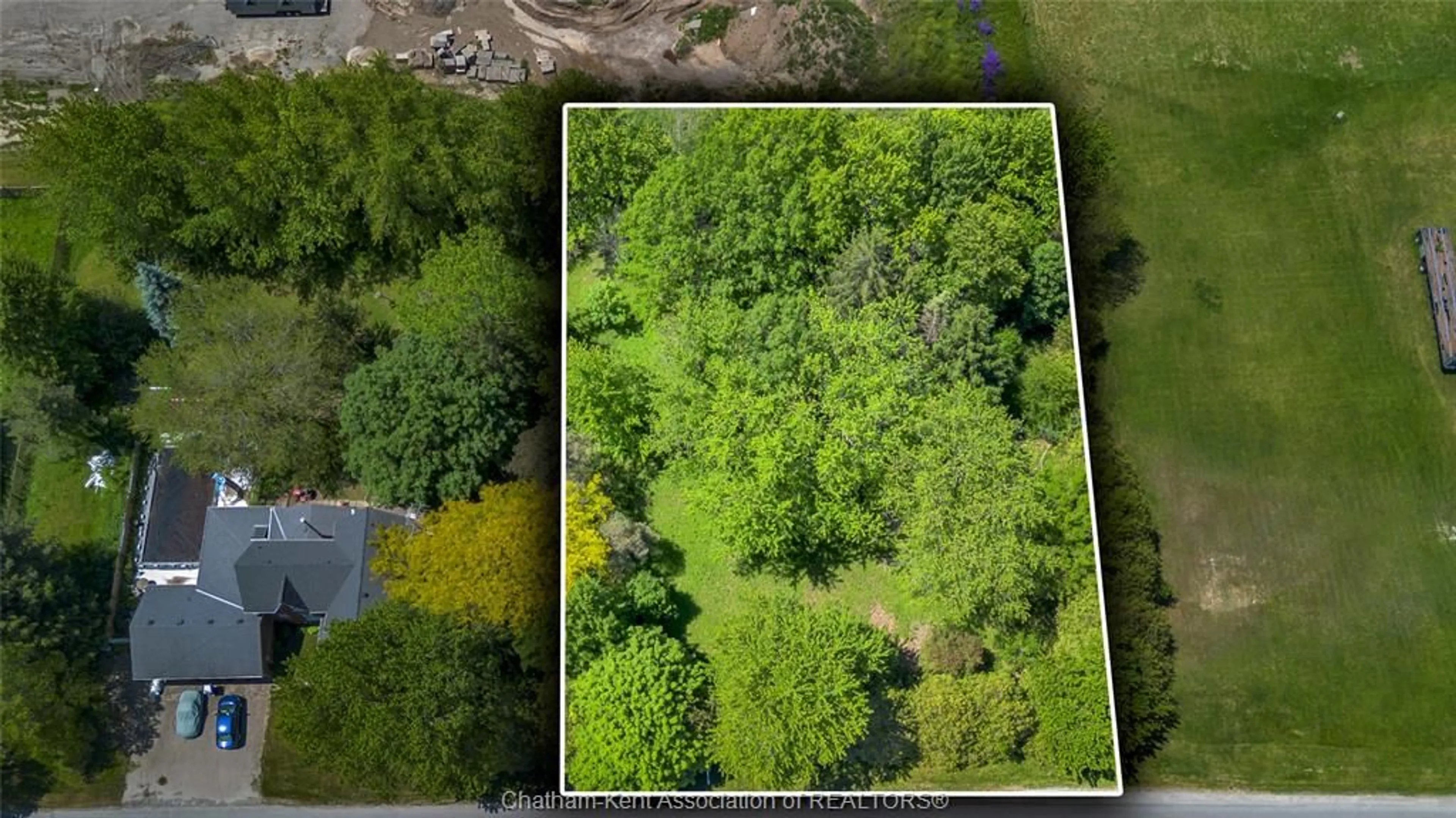 A pic from outside/outdoor area/front of a property/back of a property/a pic from drone, forest/trees view for 106 Erie St, Ridgetown Ontario N0P 2C0