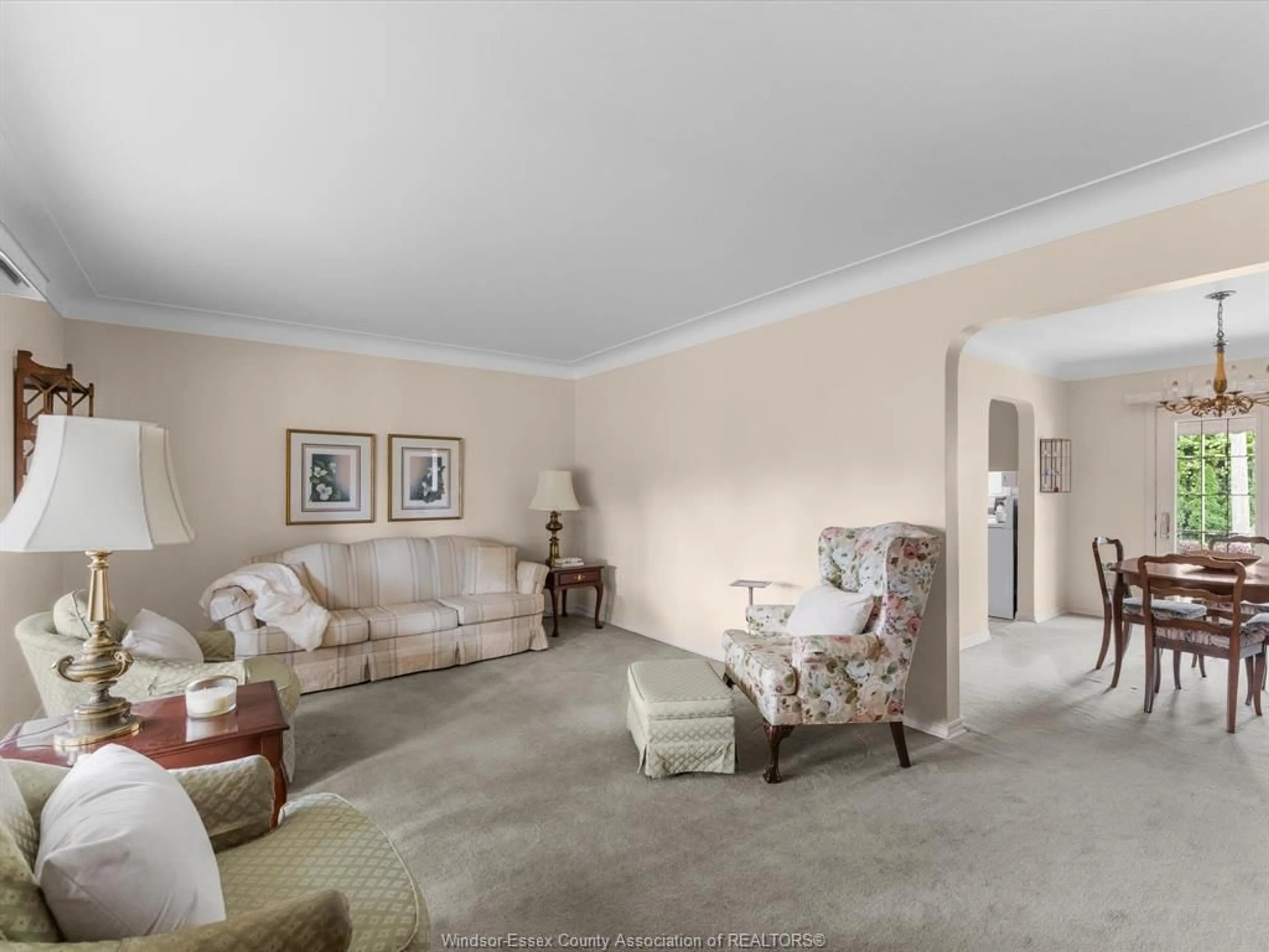 Living room with furniture, carpet floor for 2566 Tourangeau, Windsor Ontario N8W 4N9