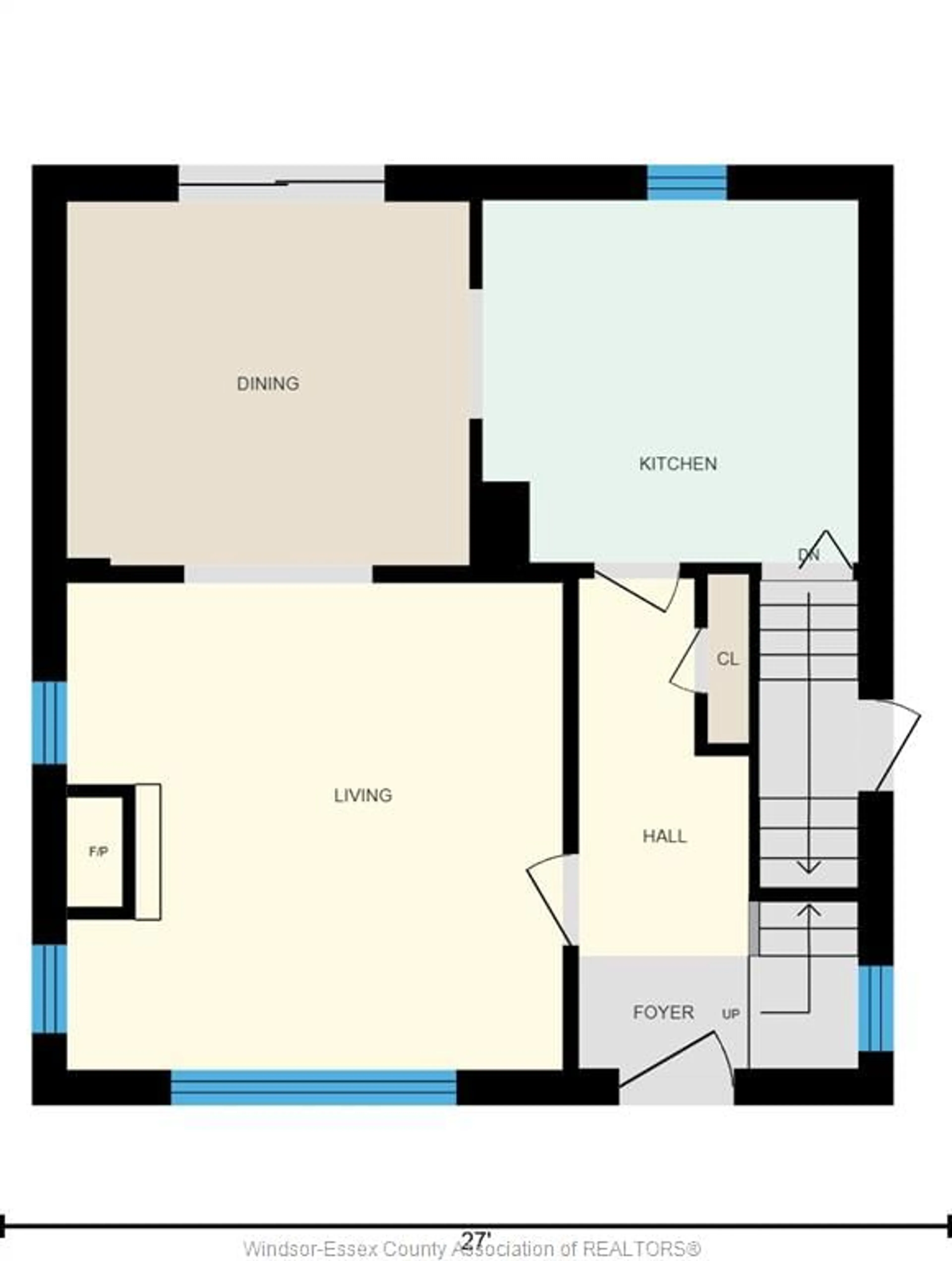 Floor plan for 1863 PILLETTE, Windsor Ontario N8T 1P2