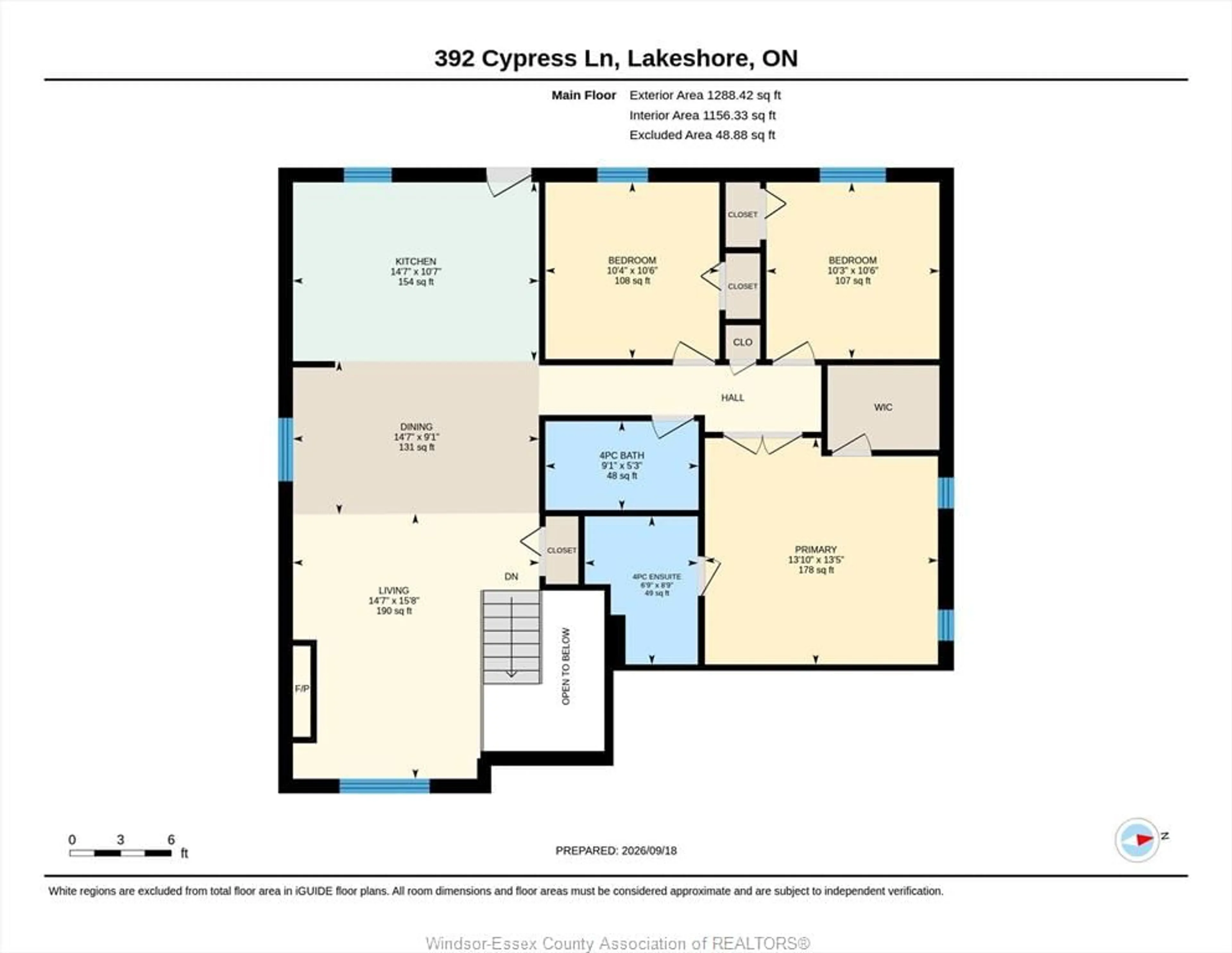 Floor plan for 392 CYPRESS Lane, Lakeshore Ontario N8L 1A8