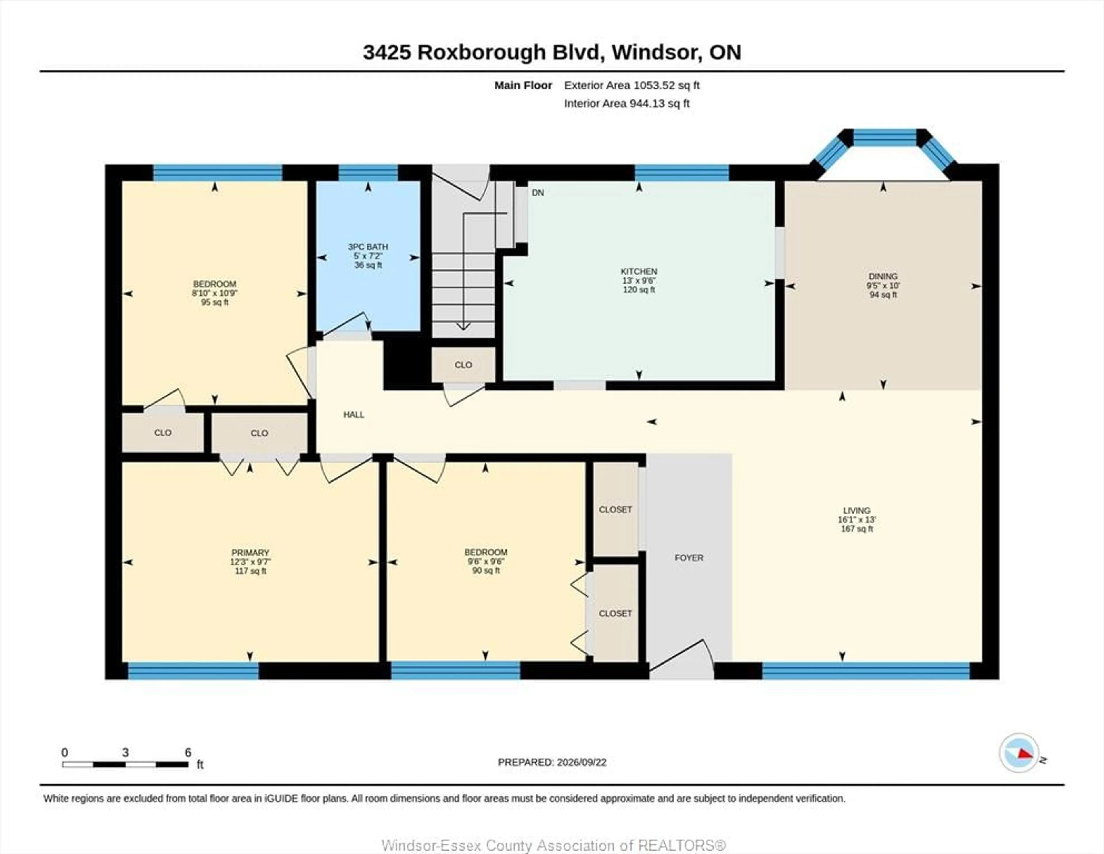 Floor plan for 3425 Roxborough Blvd, Windsor Ontario N9E 2Z9