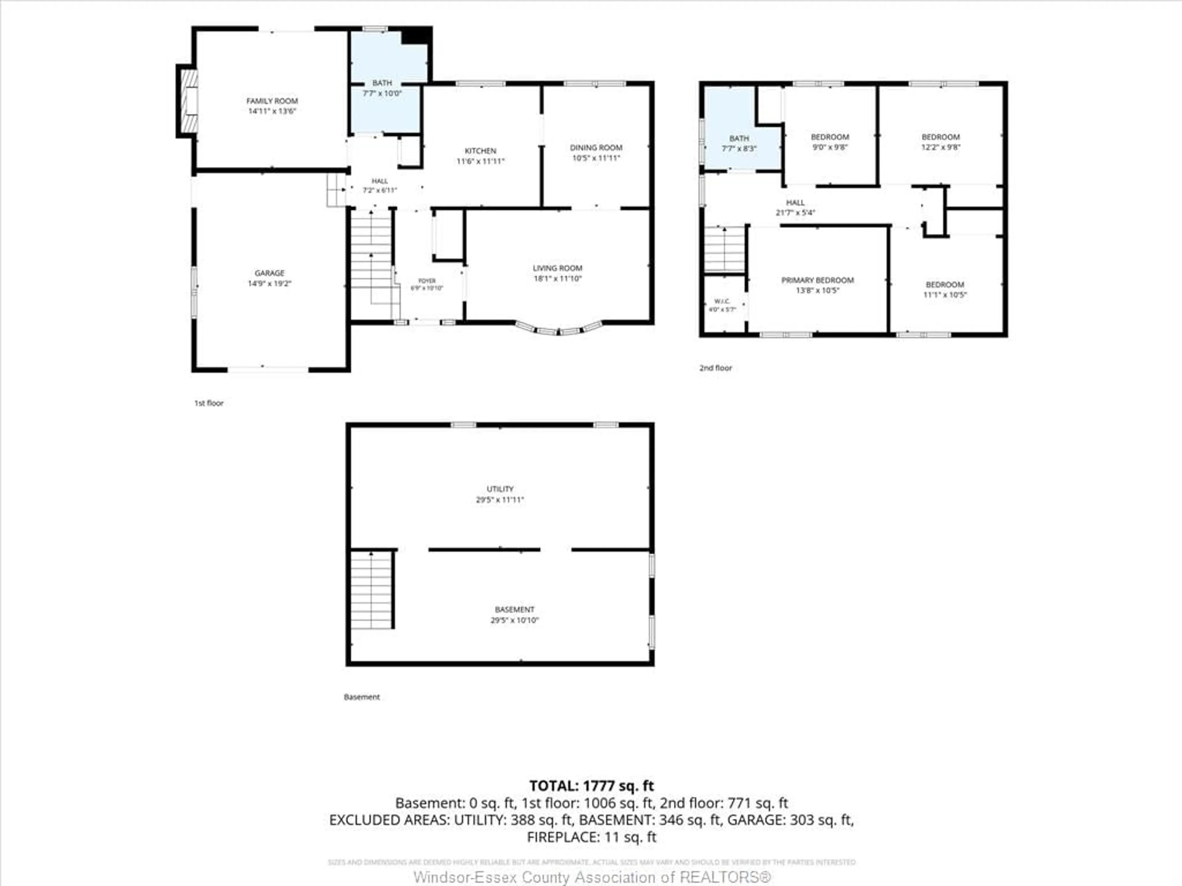 Floor plan for 3630 AVONDALE Ave, Windsor Ontario N9E 1X9