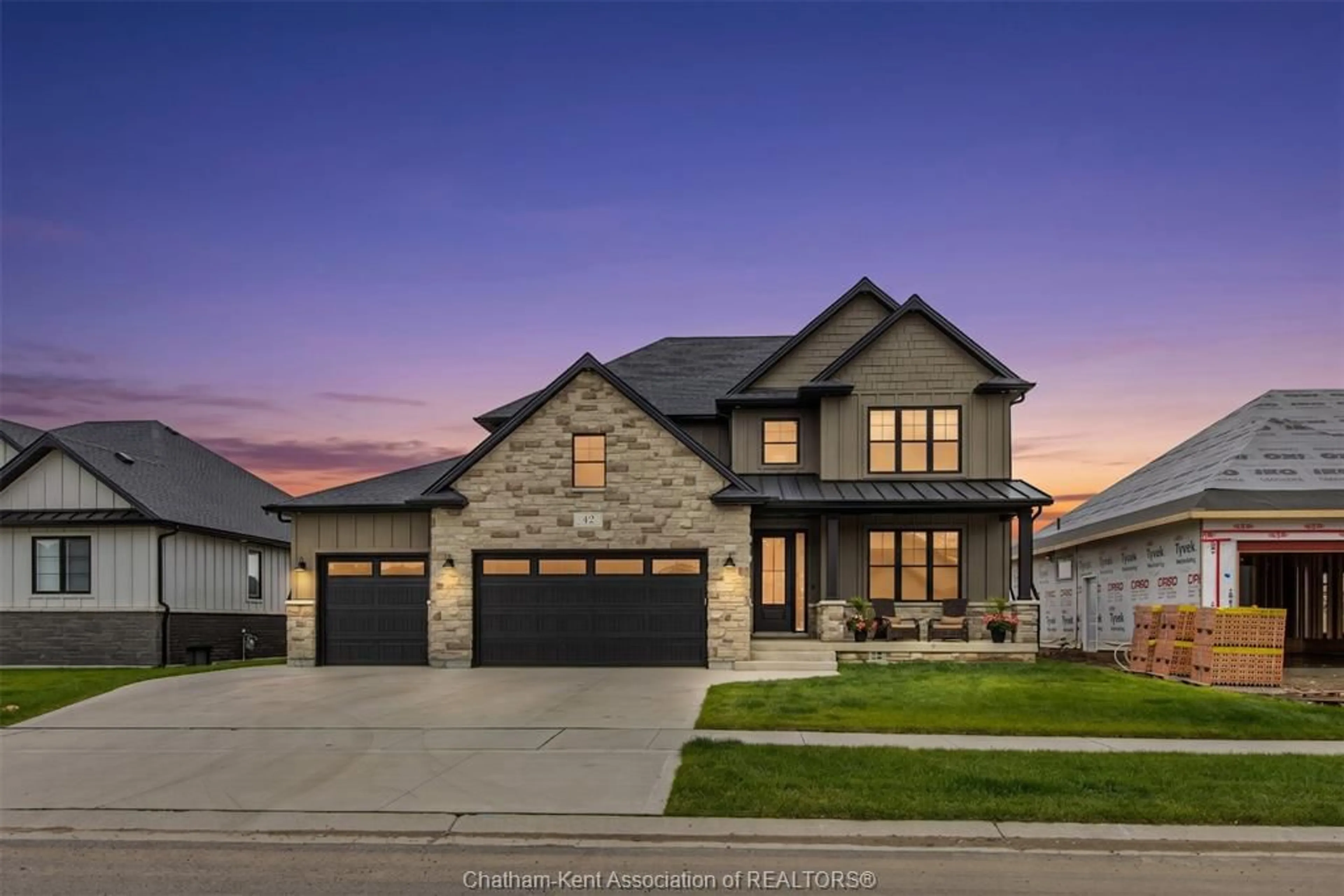 Home with brick exterior material, street for 42 ROSEWOOD Cres, Chatham Ontario N7M 0V4