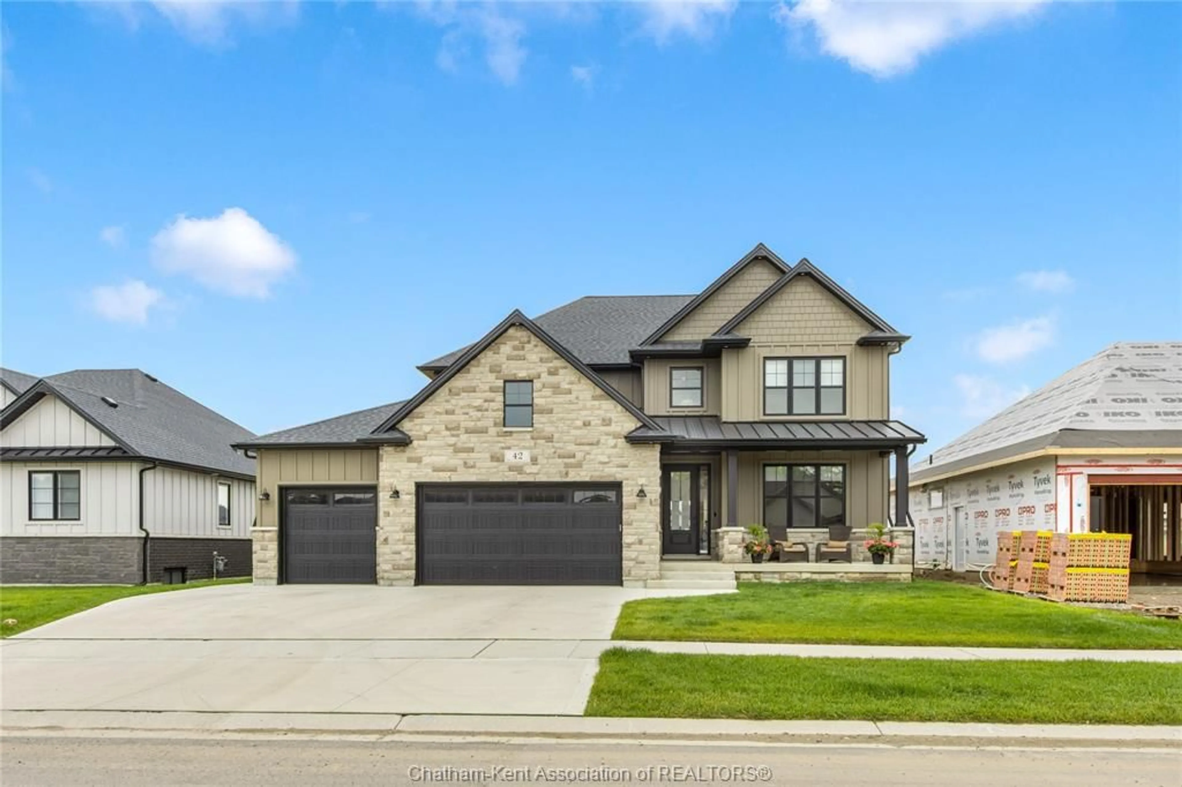 Home with brick exterior material, street for 42 ROSEWOOD Cres, Chatham Ontario N7M 0V4