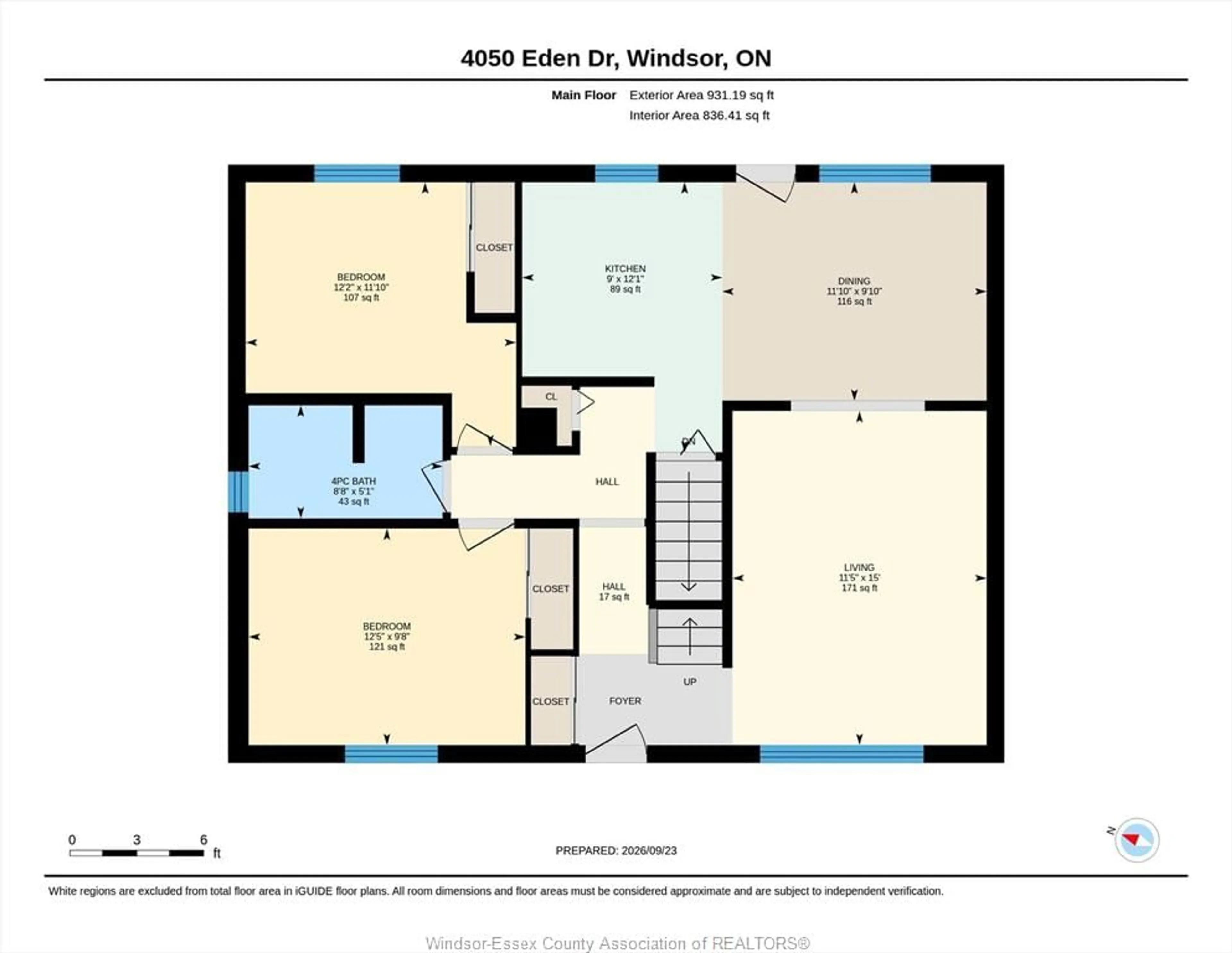 Floor plan for 4050 EDEN Dr, Windsor Ontario N9G 2E8