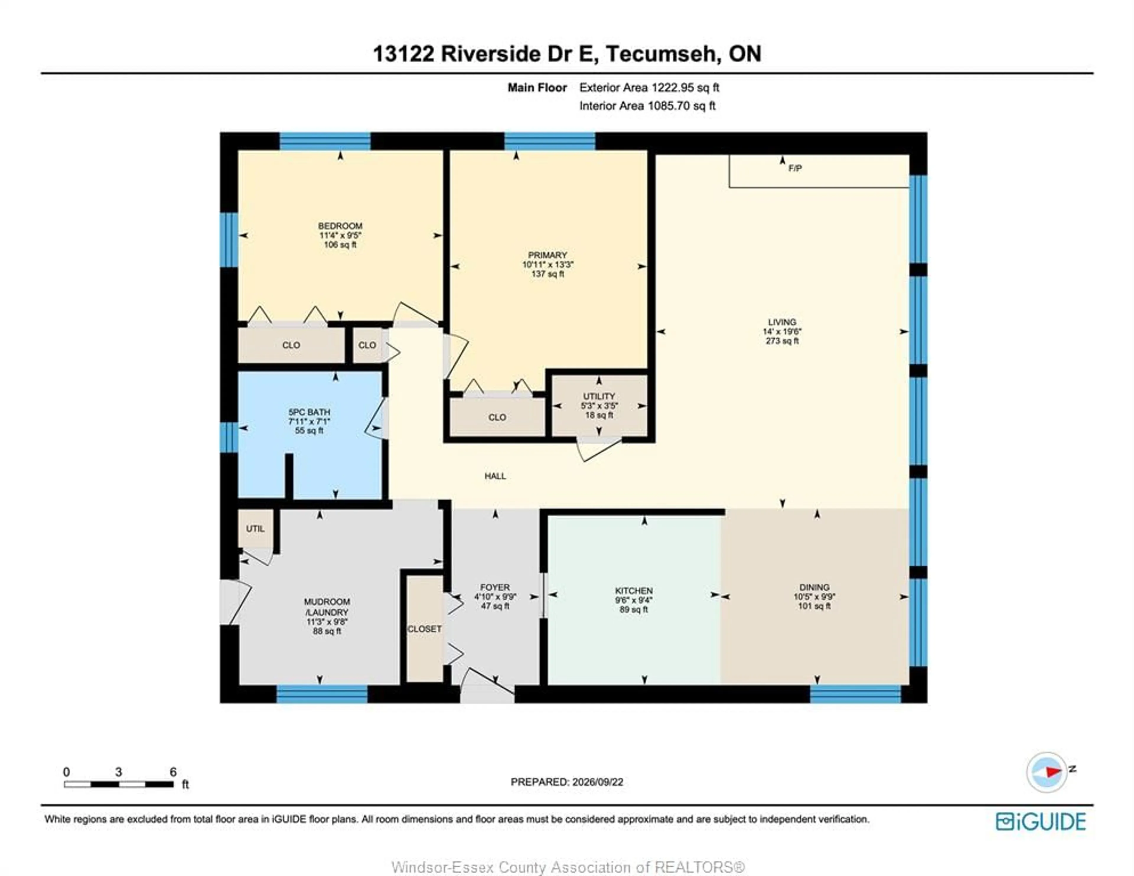 Floor plan for 13122 Riverside Dr, Tecumseh Ontario N8N 2M7