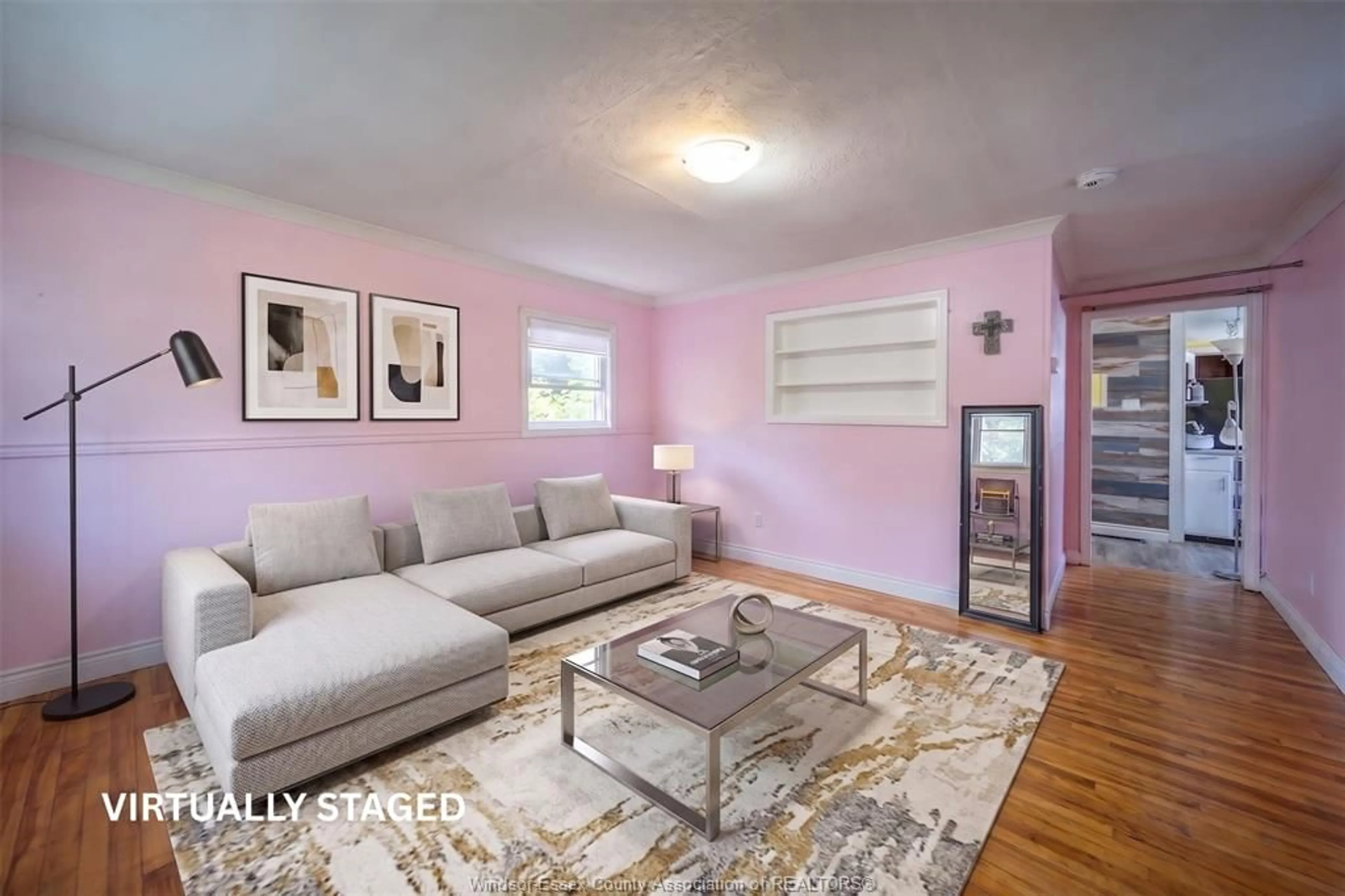 Living room with furniture, wood/laminate floor for 1497 EVERTS, Windsor Ontario N9B 3E2
