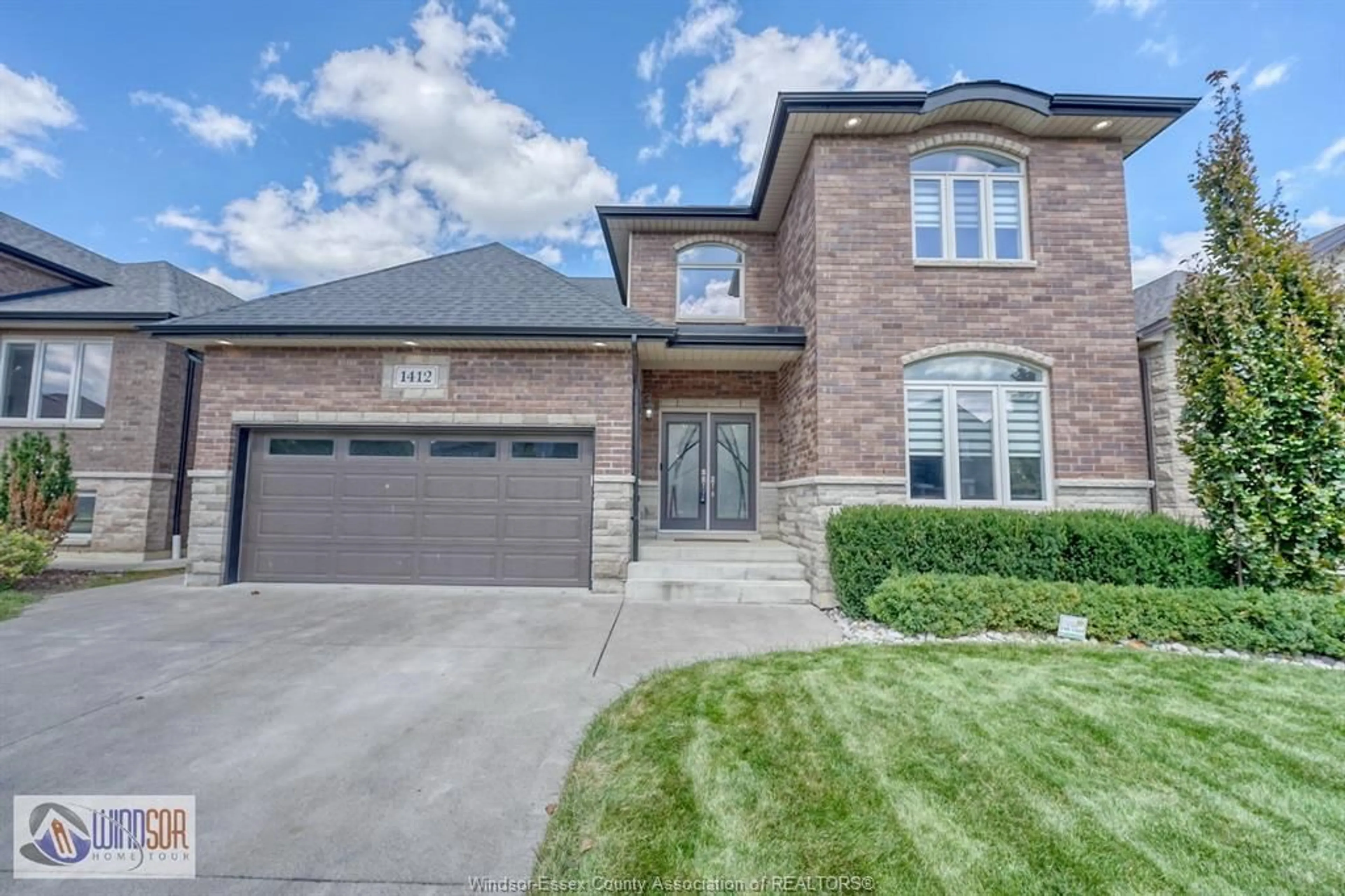 Home with brick exterior material, street for 1412 HELSINKI Crt, Windsor Ontario N9G 0B4