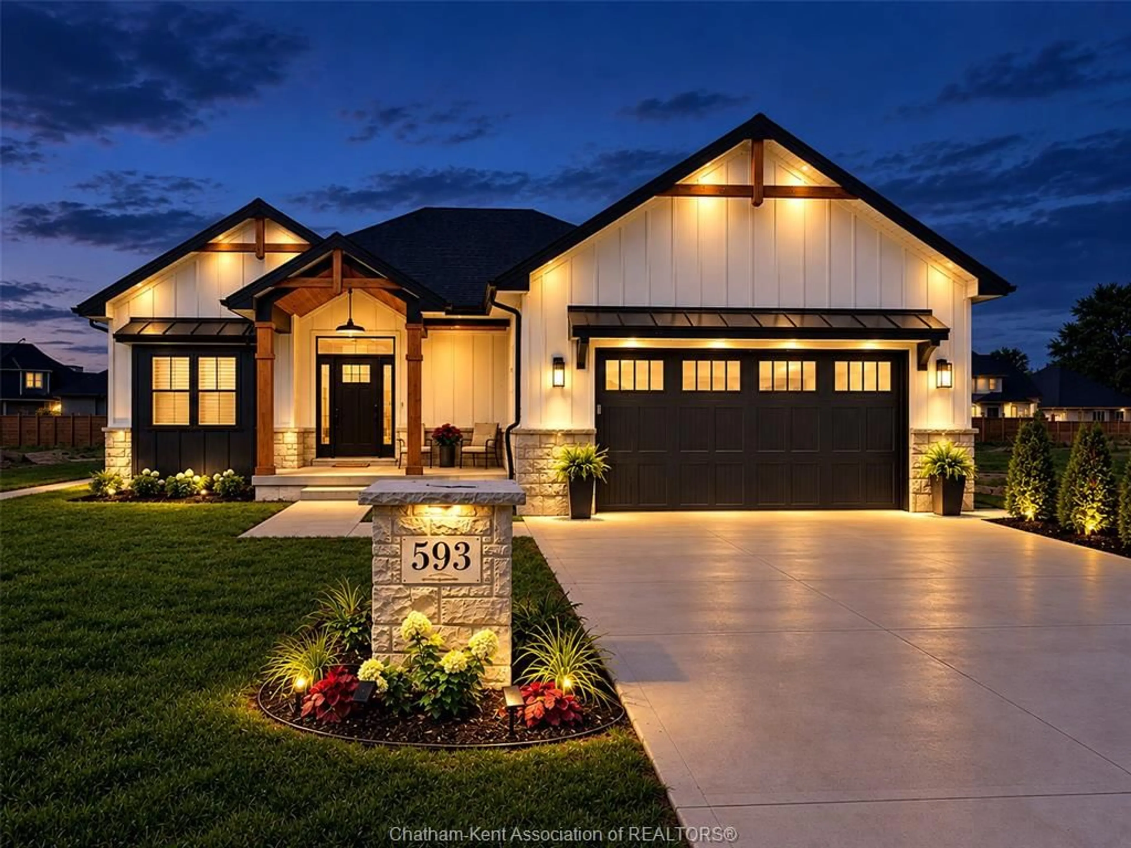 Home with brick exterior material, street for 593 Indian Creek Rd, Chatham Ontario N7M 6G2