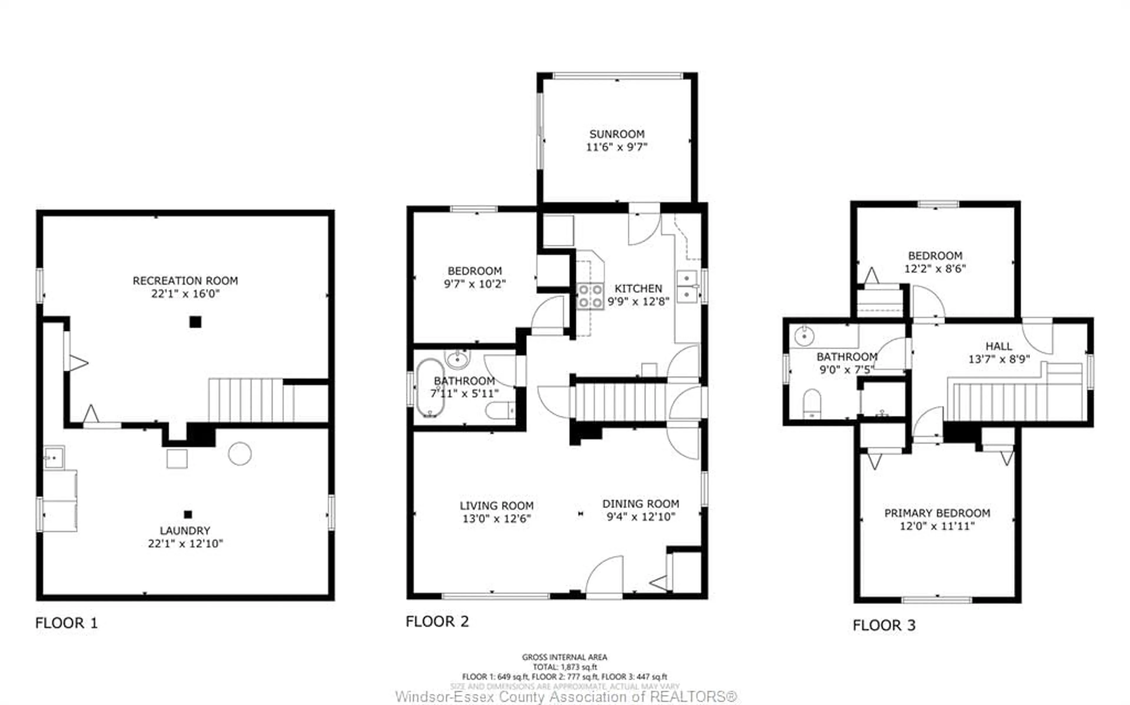 Floor plan for 1825 WINDERMERE, Windsor Ontario N8W 2S3