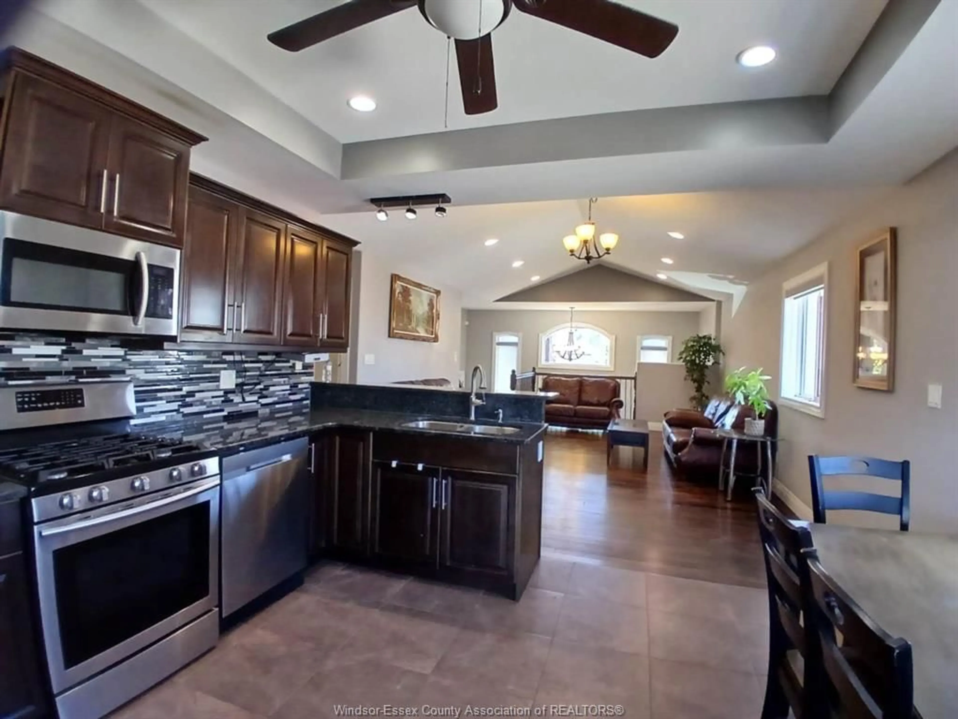 Open concept kitchen, ceramic/tile floor for 1926 MARK Ave, Windsor Ontario N9B 0B9
