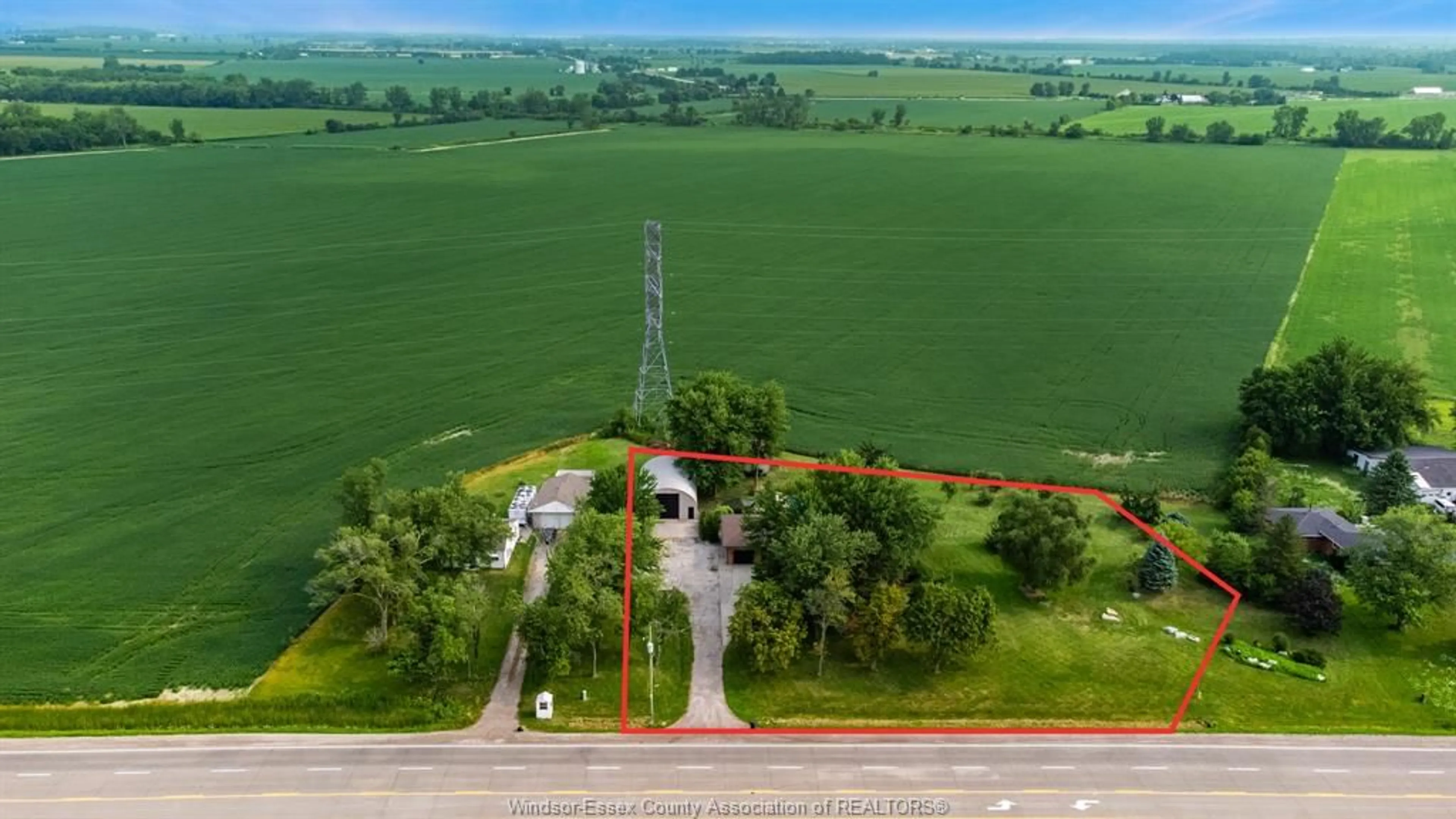 A pic from outside/outdoor area/front of a property/back of a property/a pic from drone, unknown for 6840 Highway 3, Tecumseh Ontario N0R 1K0