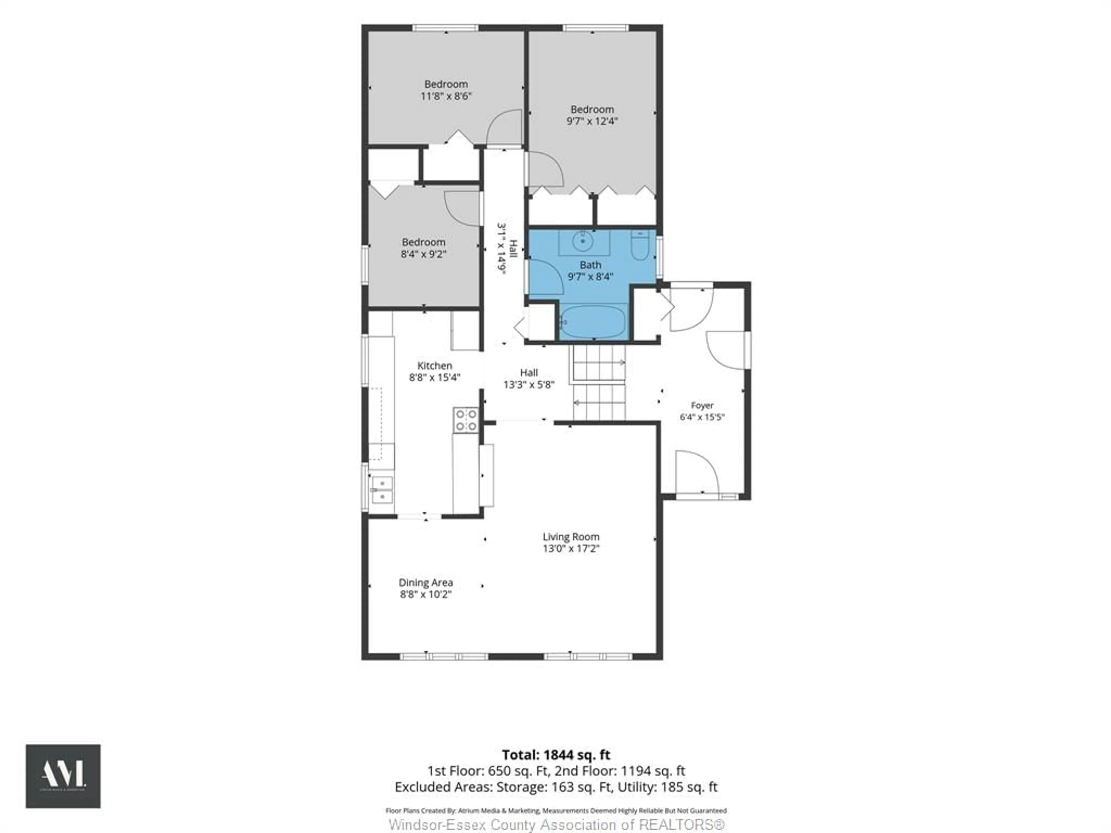 Floor plan for 282 Brien, Essex Ontario N8M 2P8
