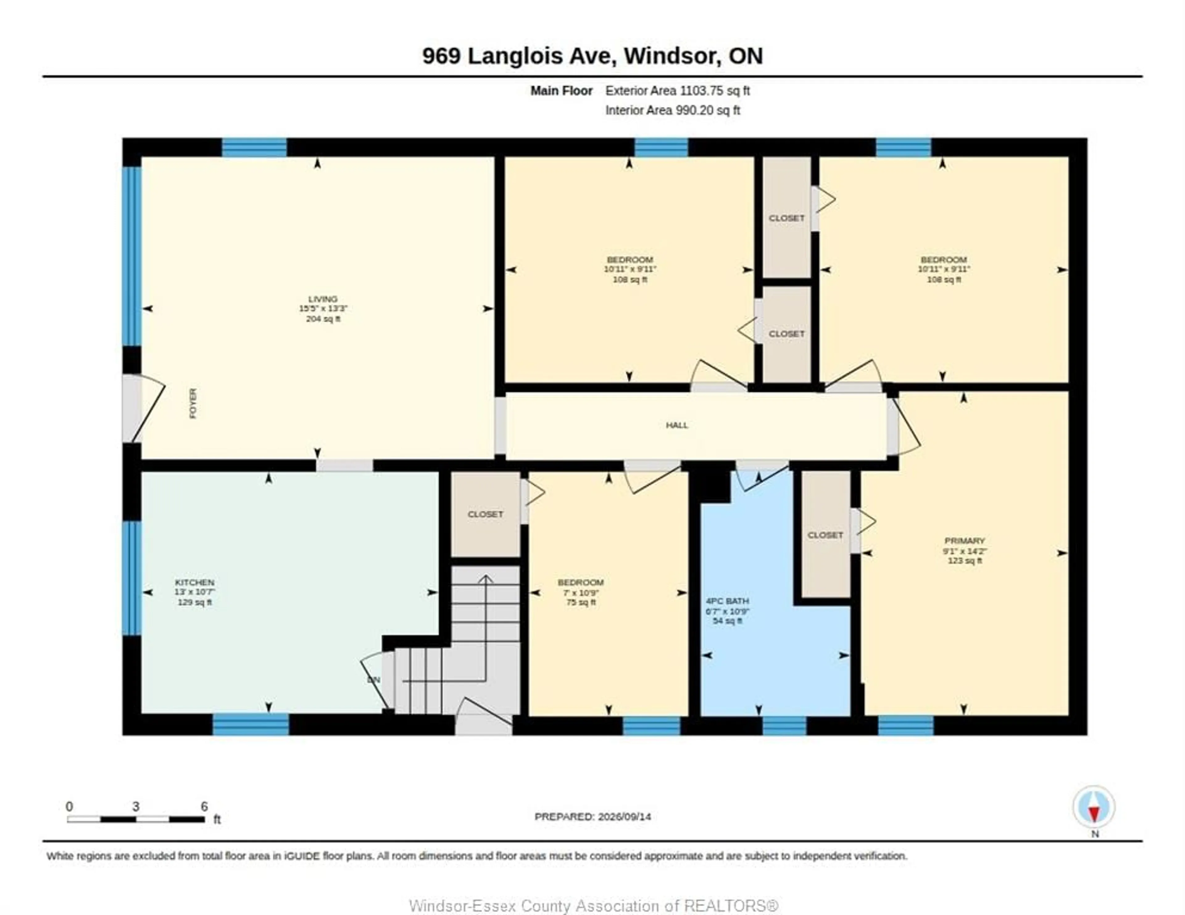 Floor plan for 969 LANGLOIS, Windsor Ontario N9A 2H2