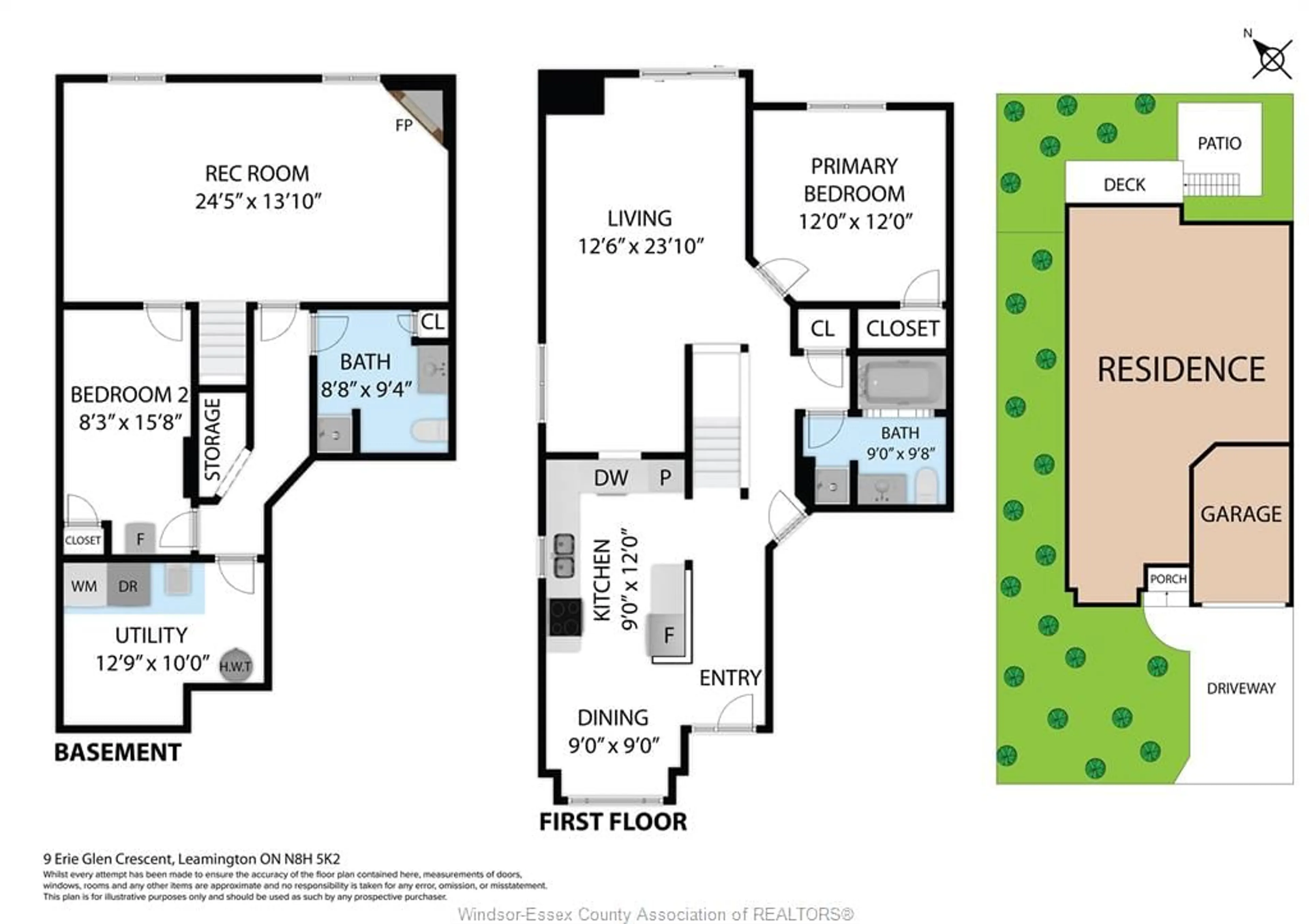 Floor plan for 9 Erie Glen Cres, Leamington Ontario N8H 5K2