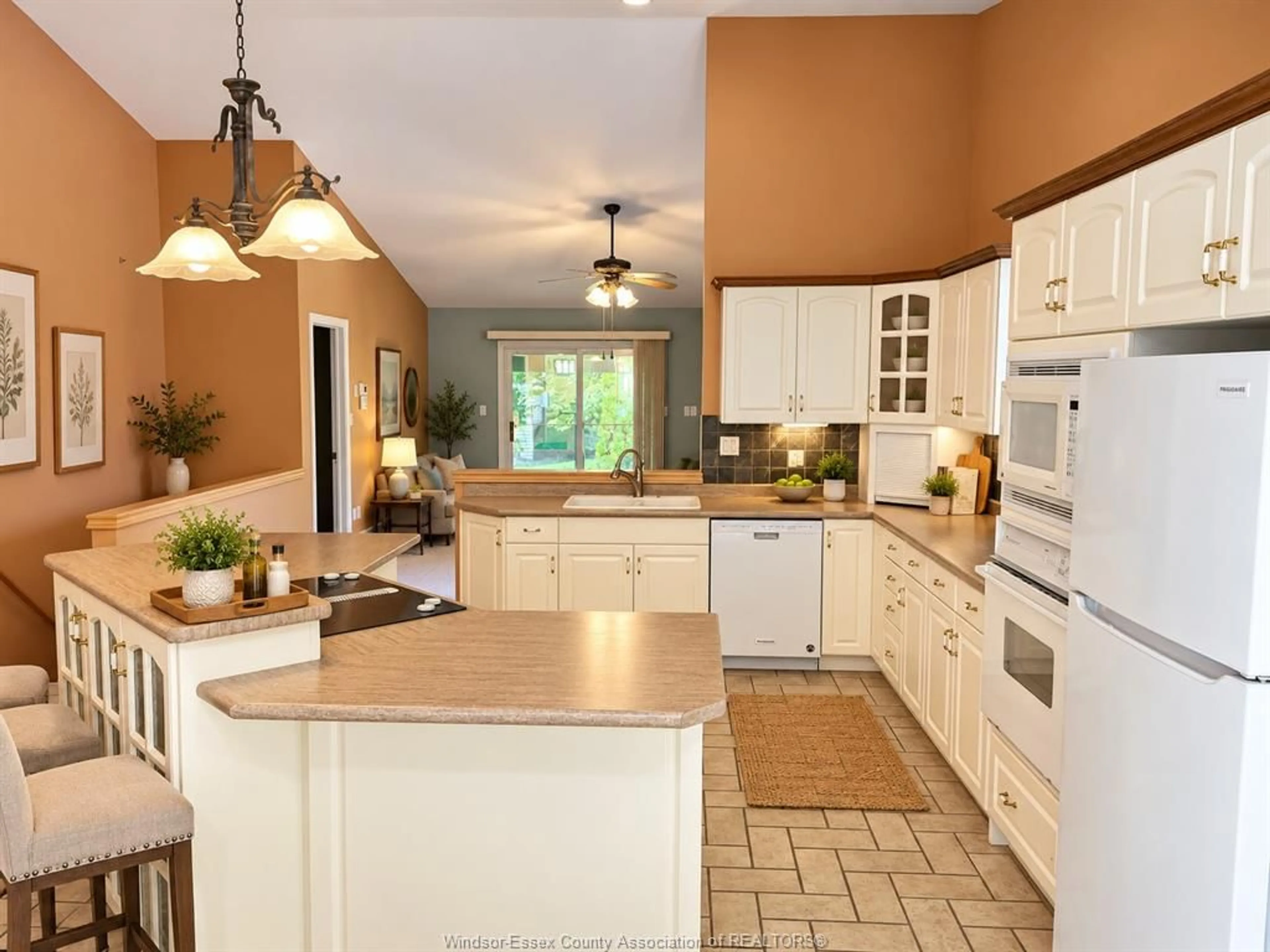 Open concept kitchen, ceramic/tile floor for 1615 BLUE HERON, Windsor Ontario N8P 1L7