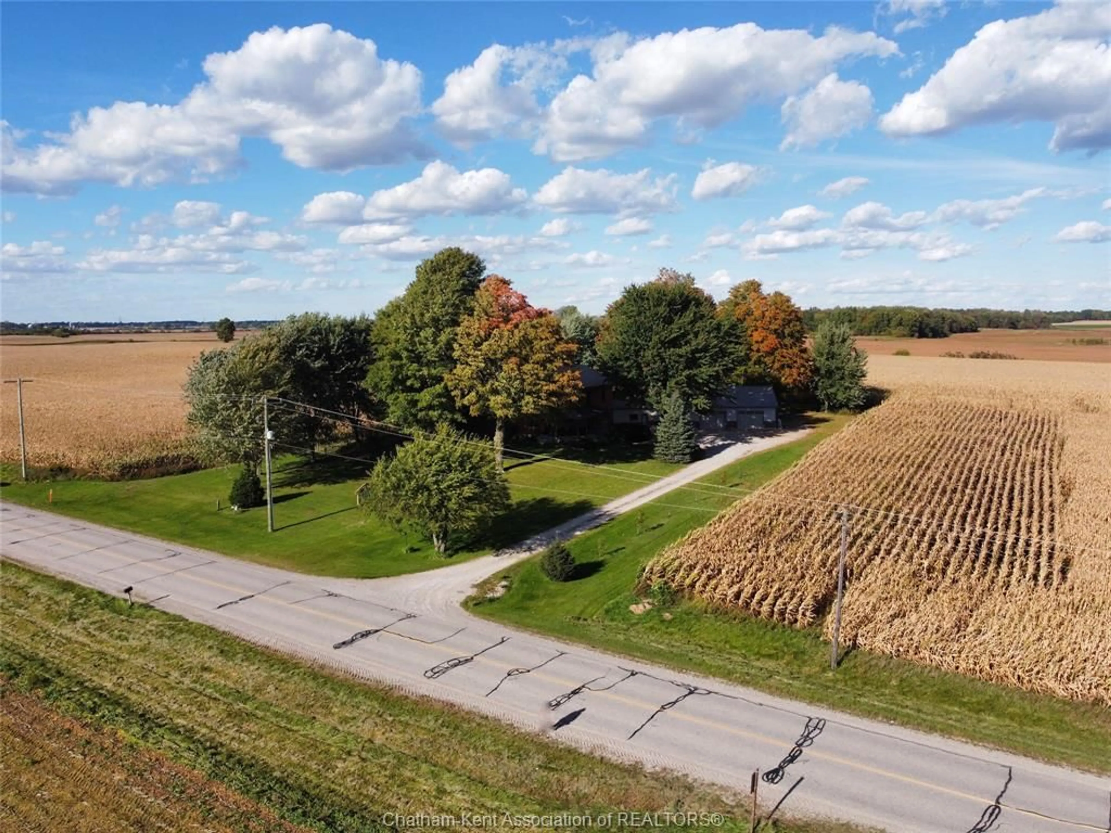 A pic from outside/outdoor area/front of a property/back of a property/a pic from drone, street for 20449 DUART Rd, Orford Township Ontario N0L 1X0