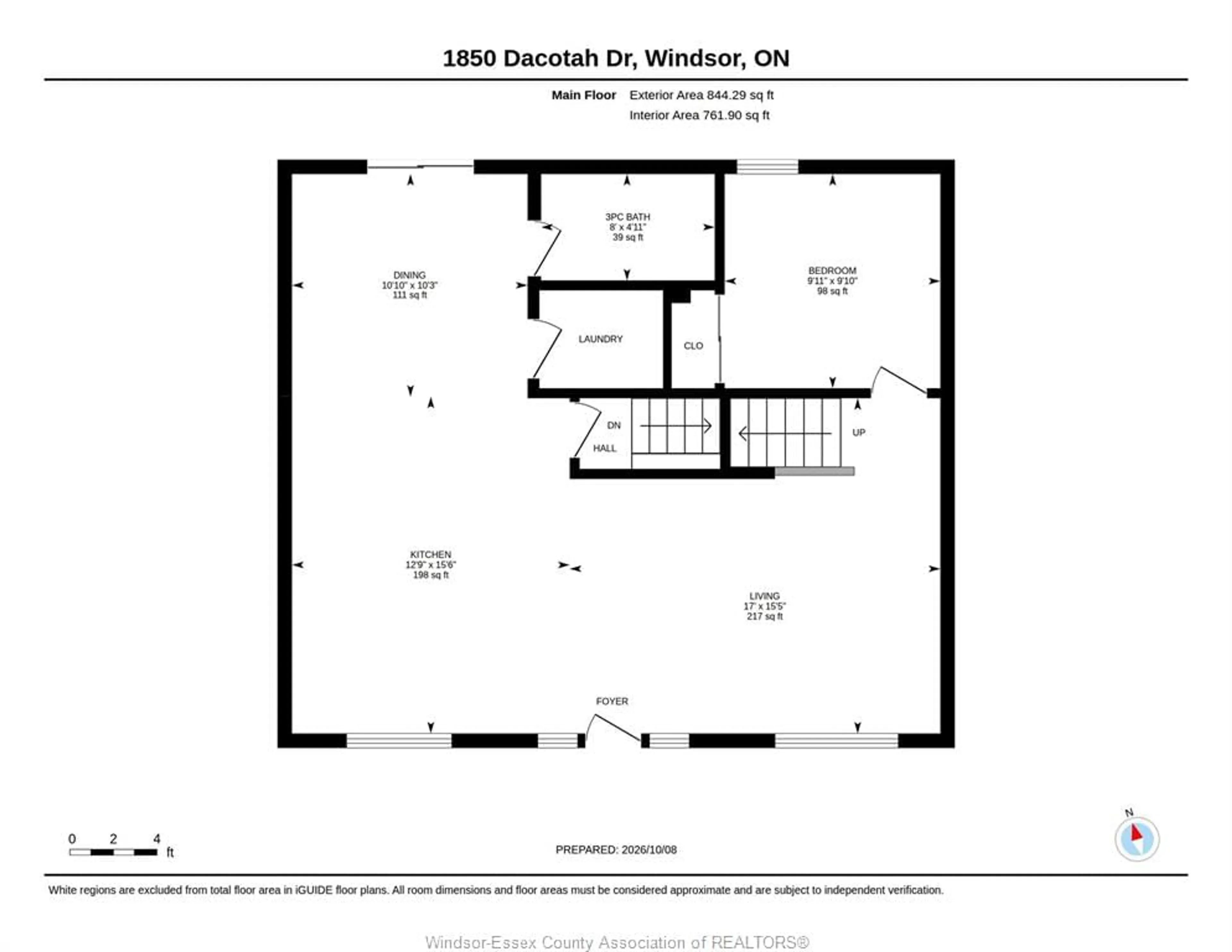 Floor plan for 1850 Dacotah Dr, Windsor Ontario N8Y 1S5