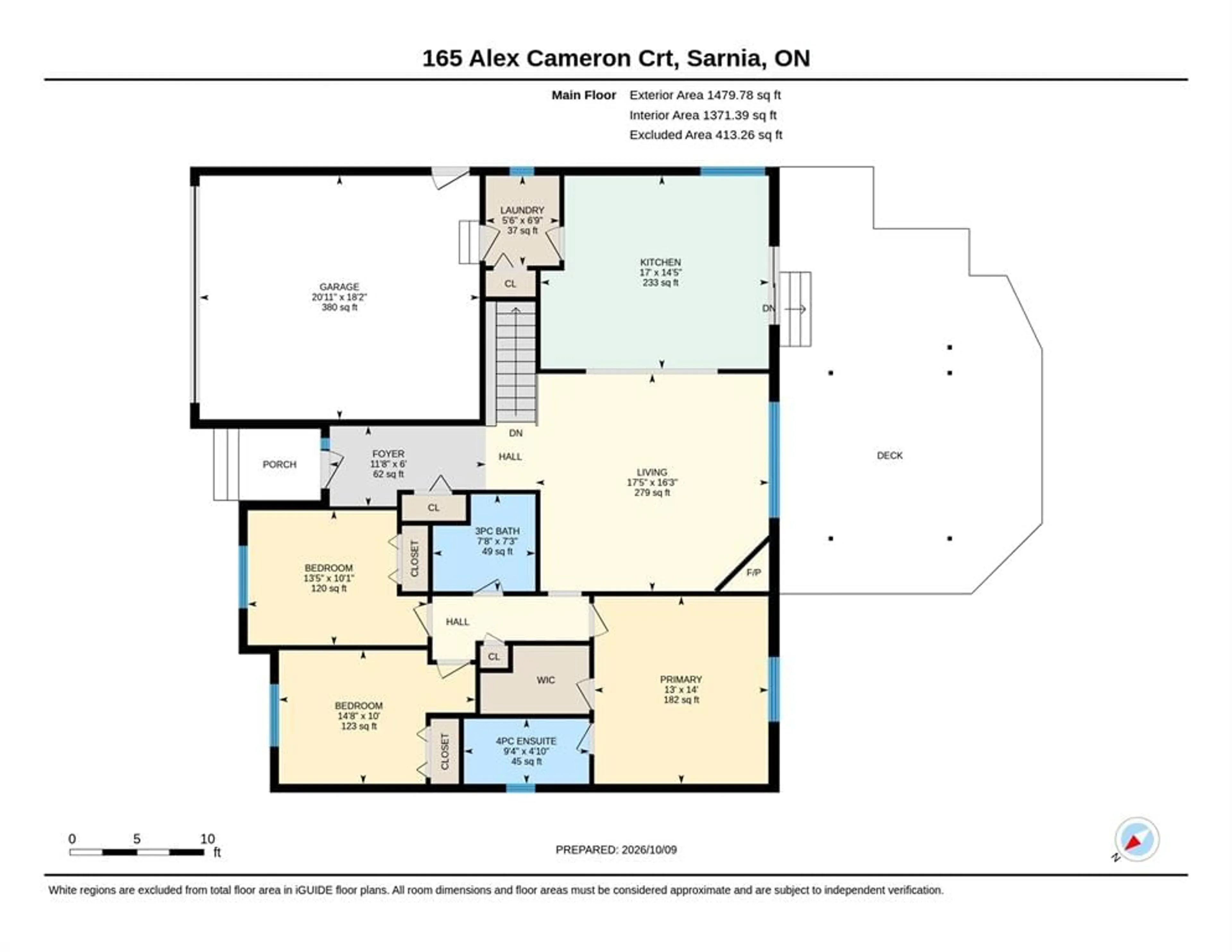 Floor plan for 165 ALEX CAMERON Crt, Sarnia Ontario N7W 1C3