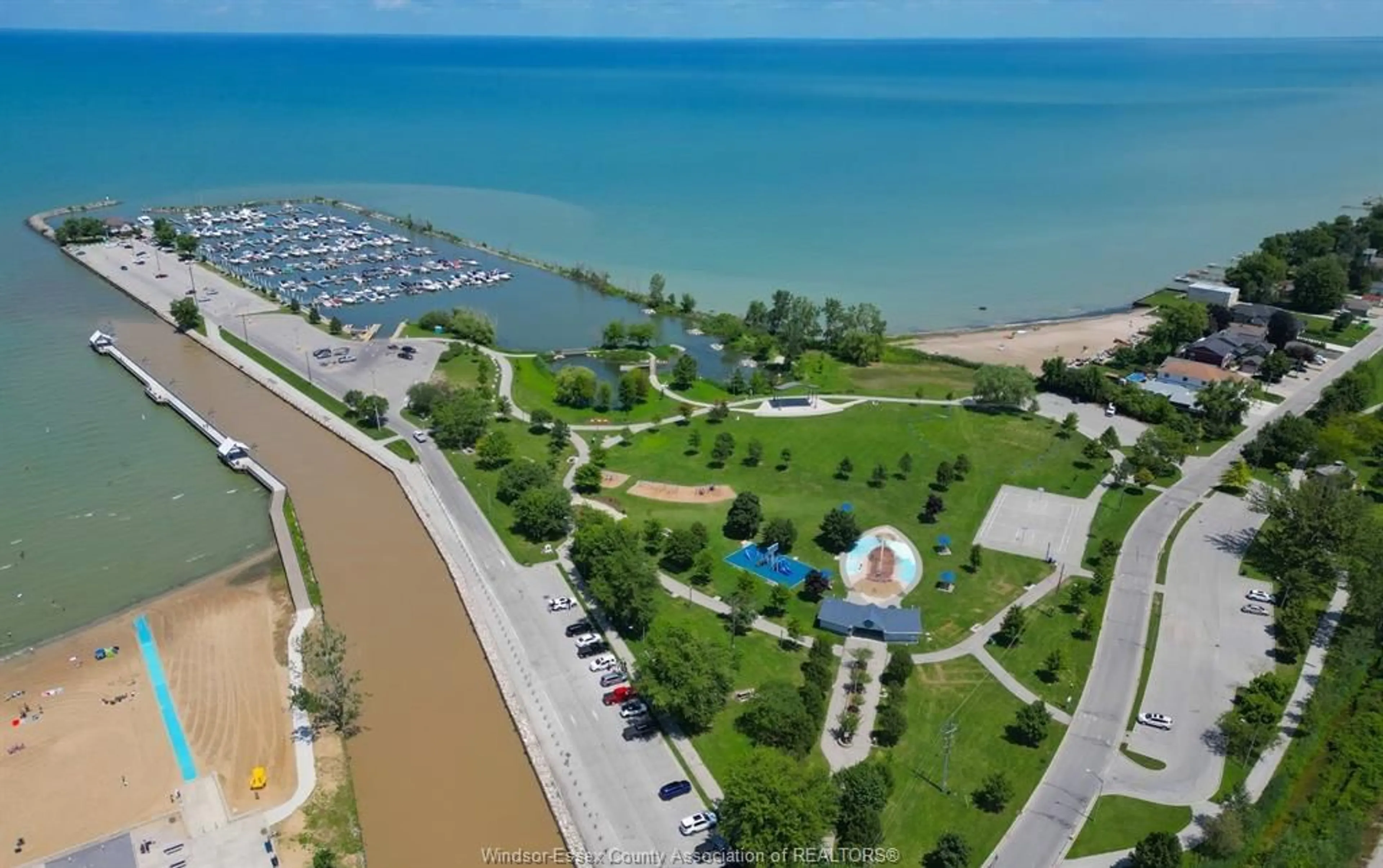 A pic from outside/outdoor area/front of a property/back of a property/a pic from drone, water/lake/river/ocean view for 537 BROADWAY, Belle River Ontario N0R 1A0