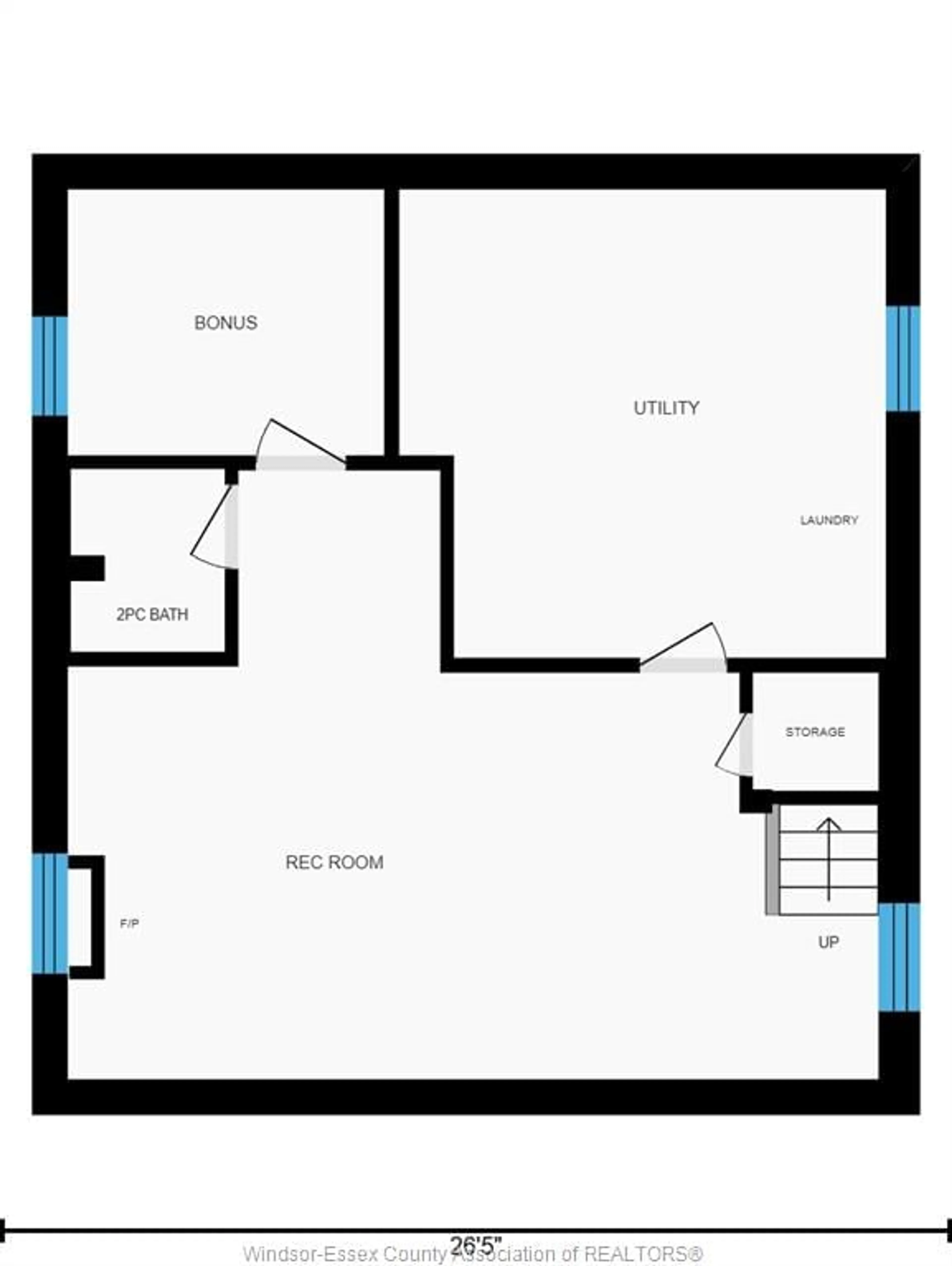 Floor plan for 1863 PILLETTE, Windsor Ontario N8T 1P2