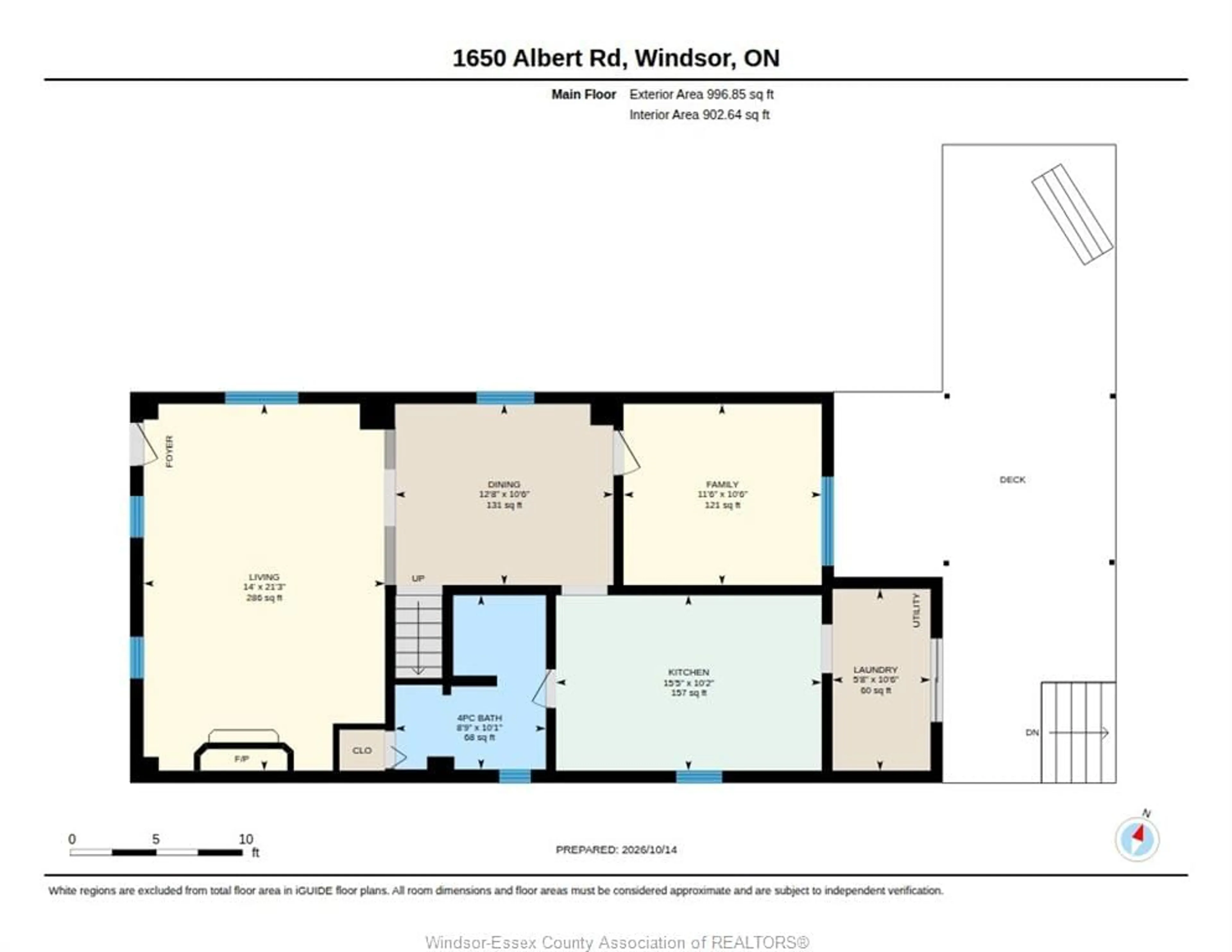 Floor plan for 1650 ALBERT Rd, Windsor Ontario N8Y 3R5
