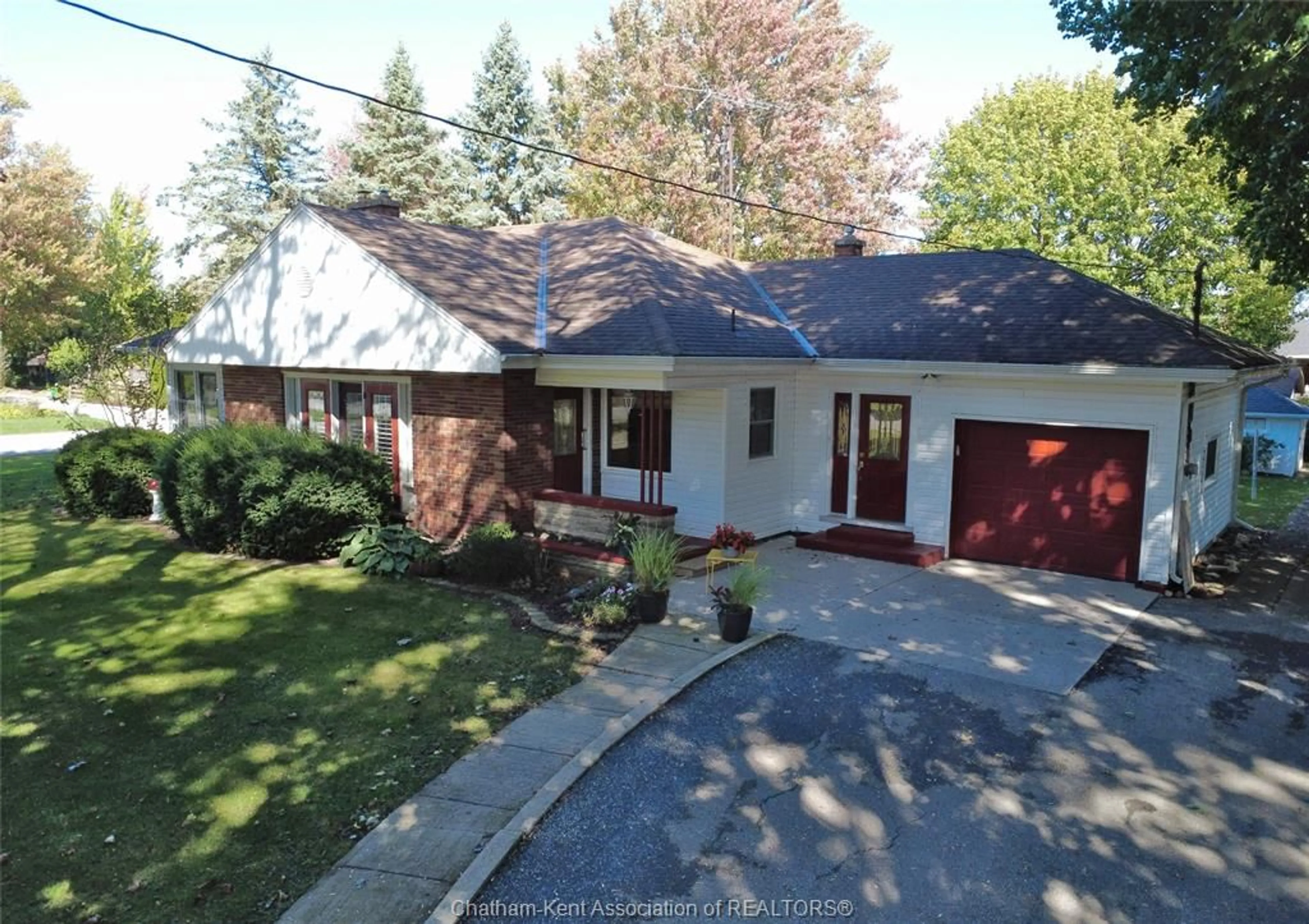 A pic from outside/outdoor area/front of a property/back of a property/a pic from drone, street for 24181 Winterline Rd, Pain Court Ontario N0P 1Z0