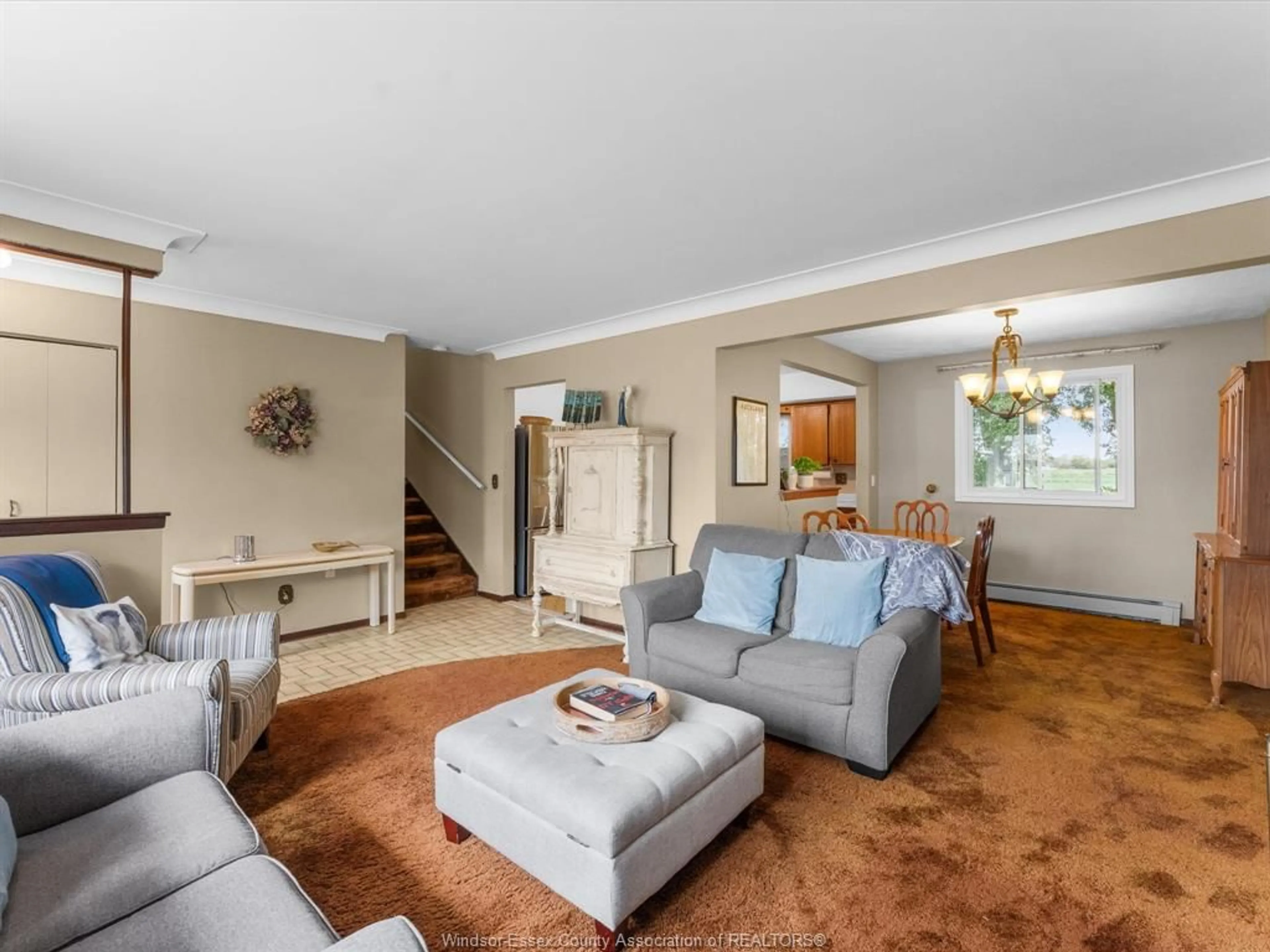 Living room with furniture, carpet floor for 445 Victory, LaSalle Ontario N9J 1V8