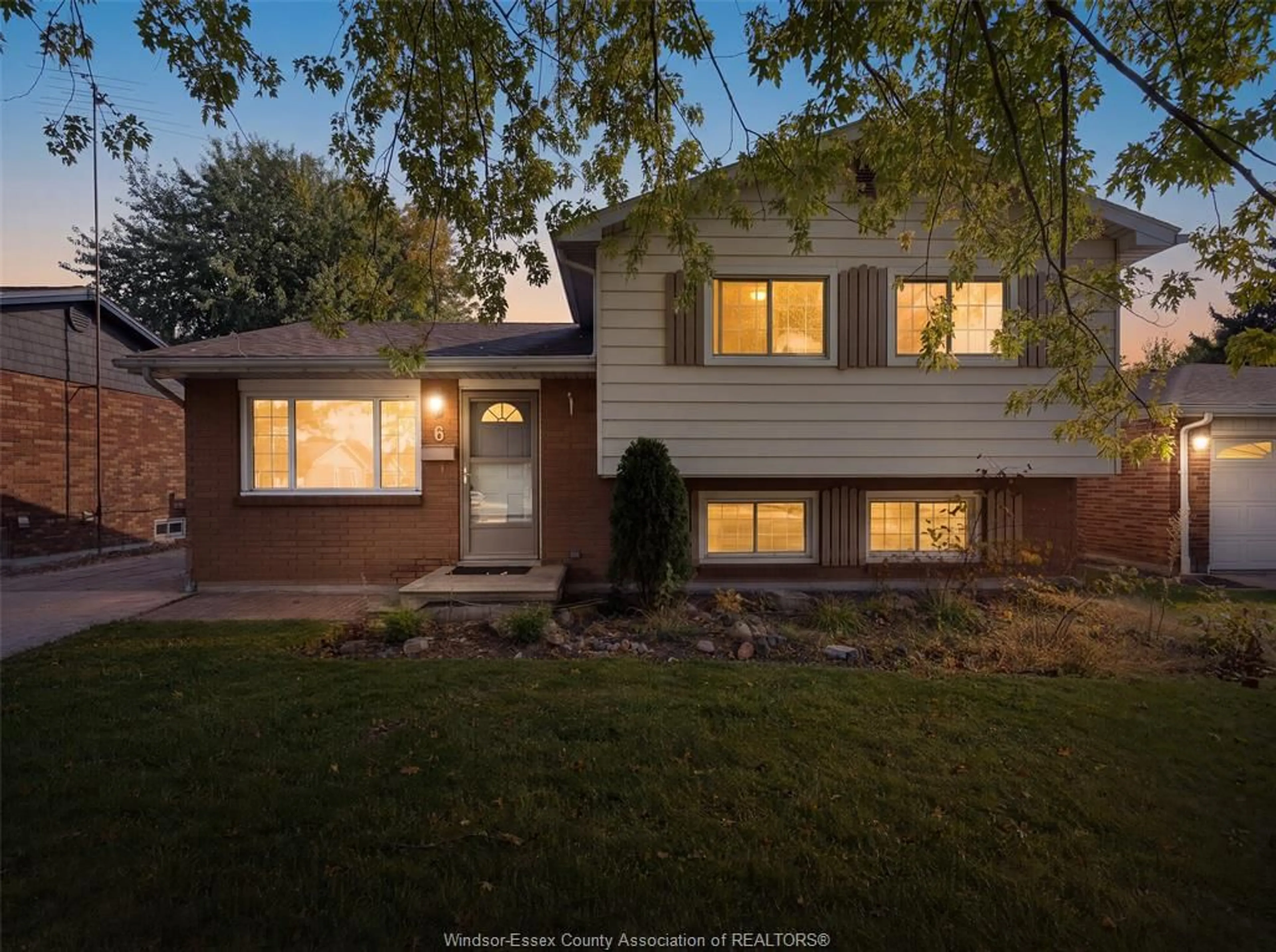 Home with brick exterior material, street for 6 CAMELOT Ave, Leamington Ontario N8H 4V6