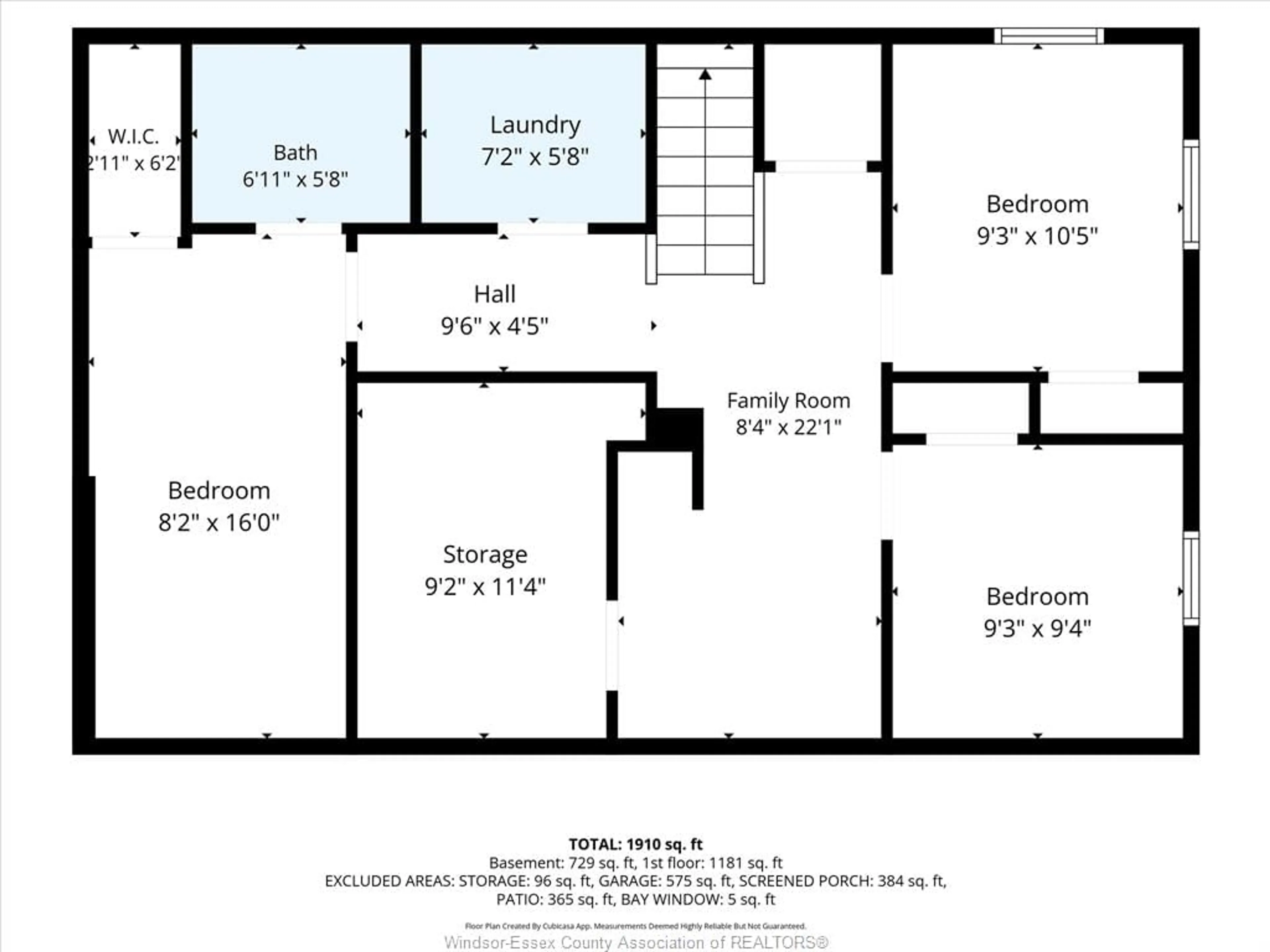 Floor plan for 2505 Virginia Park Ave, Windsor Ontario N9E 2B5