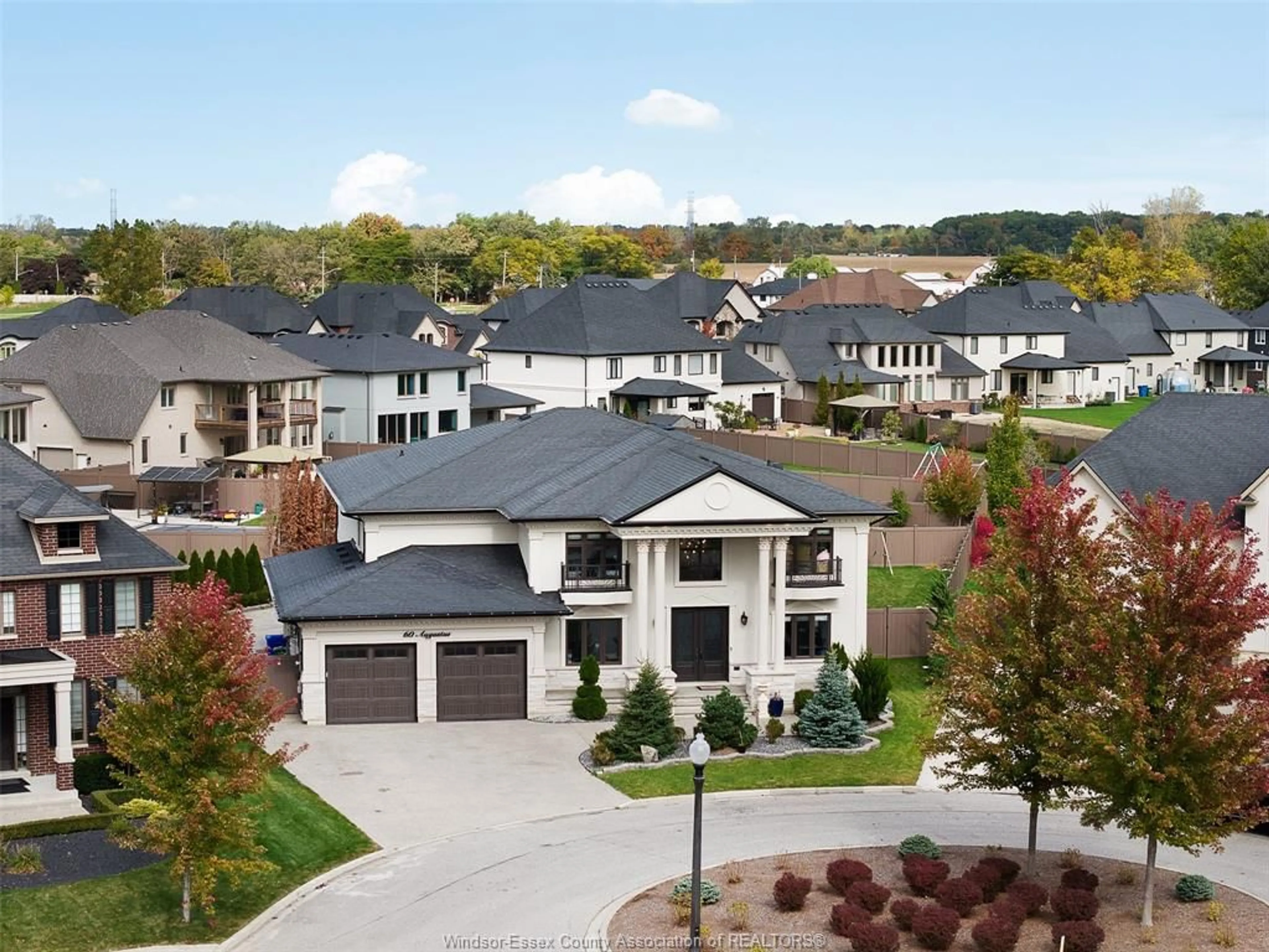 A pic from outside/outdoor area/front of a property/back of a property/a pic from drone, mountain view for 60 AUGUSTUS Crt, LaSalle Ontario N9H 0G6