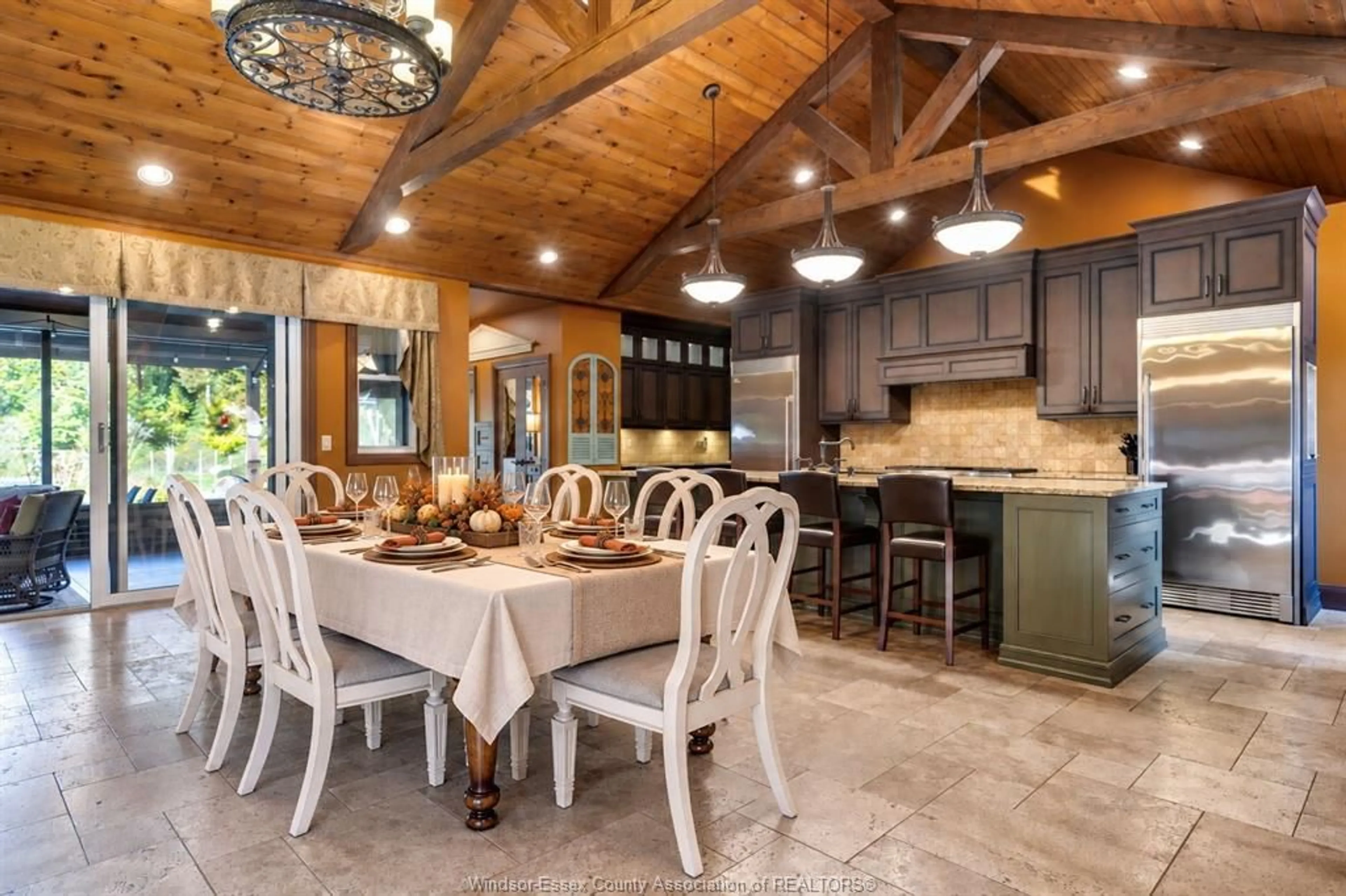 Rustic kitchen, ceramic/tile floor for 7255 Matchett Rd, LaSalle Ontario N9J 2S2