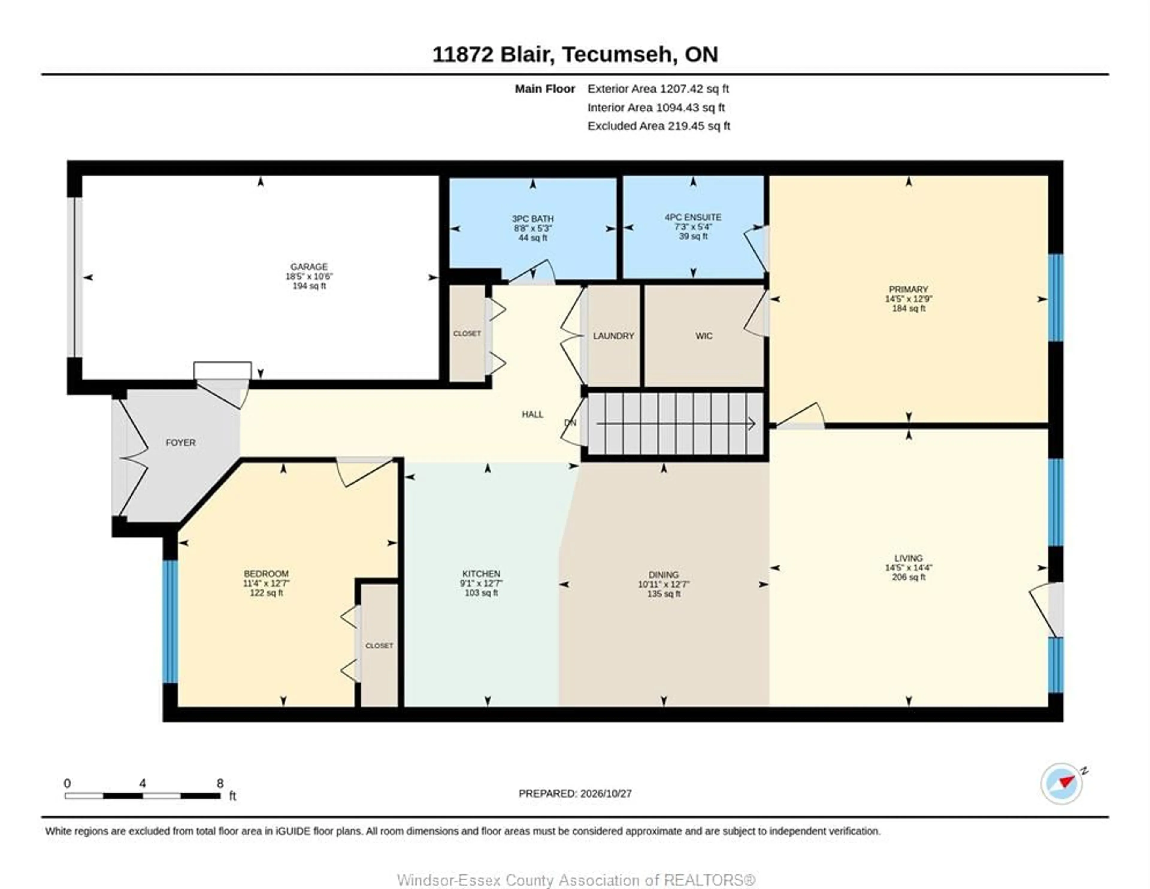 Floor plan for 11872 Blair St, Windsor Ontario N8P 1T6
